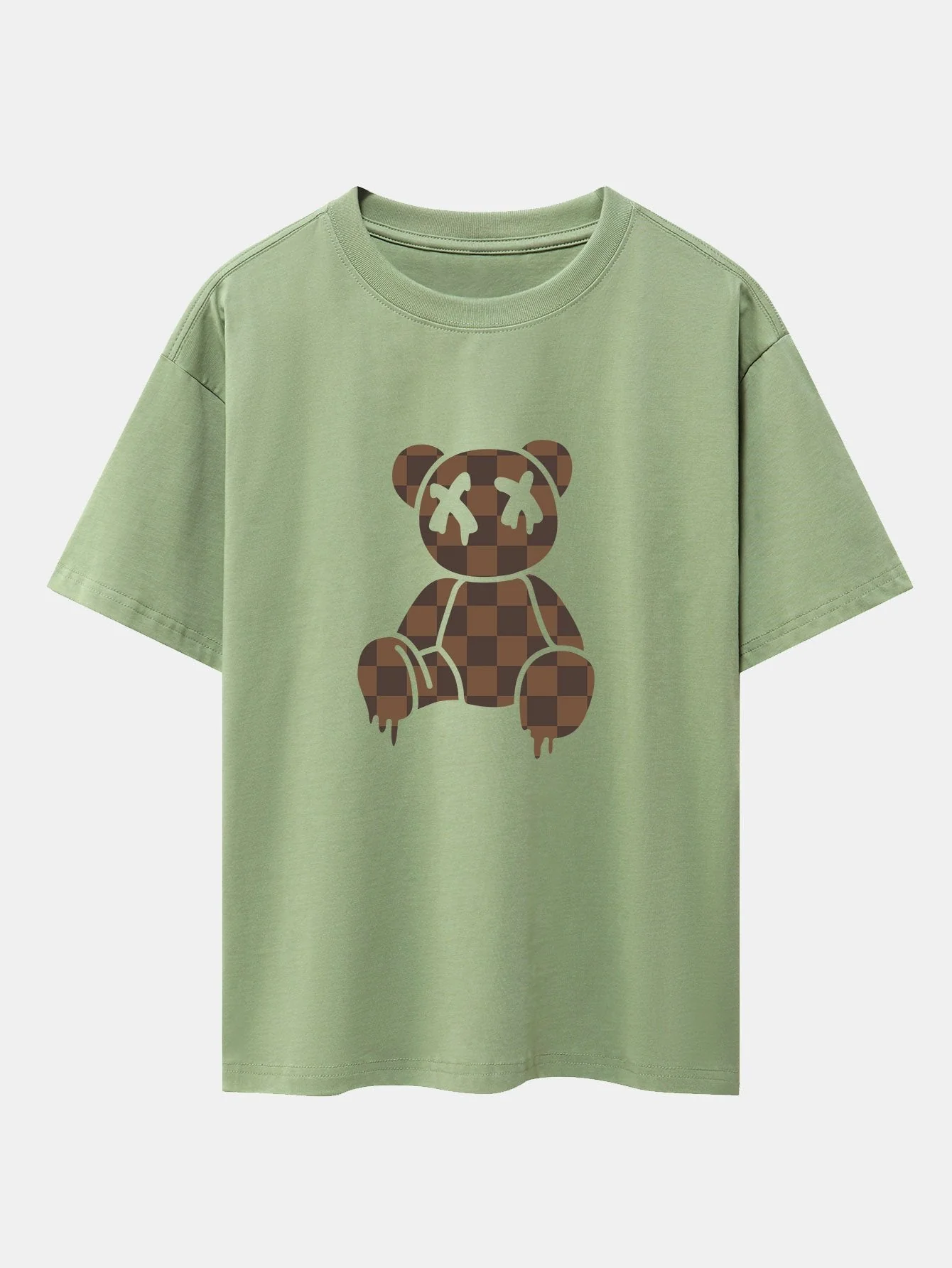 Jacob® | Checkerboard Dissolving Bear Drop Shoulder Oversize T-Shirt - Image 11