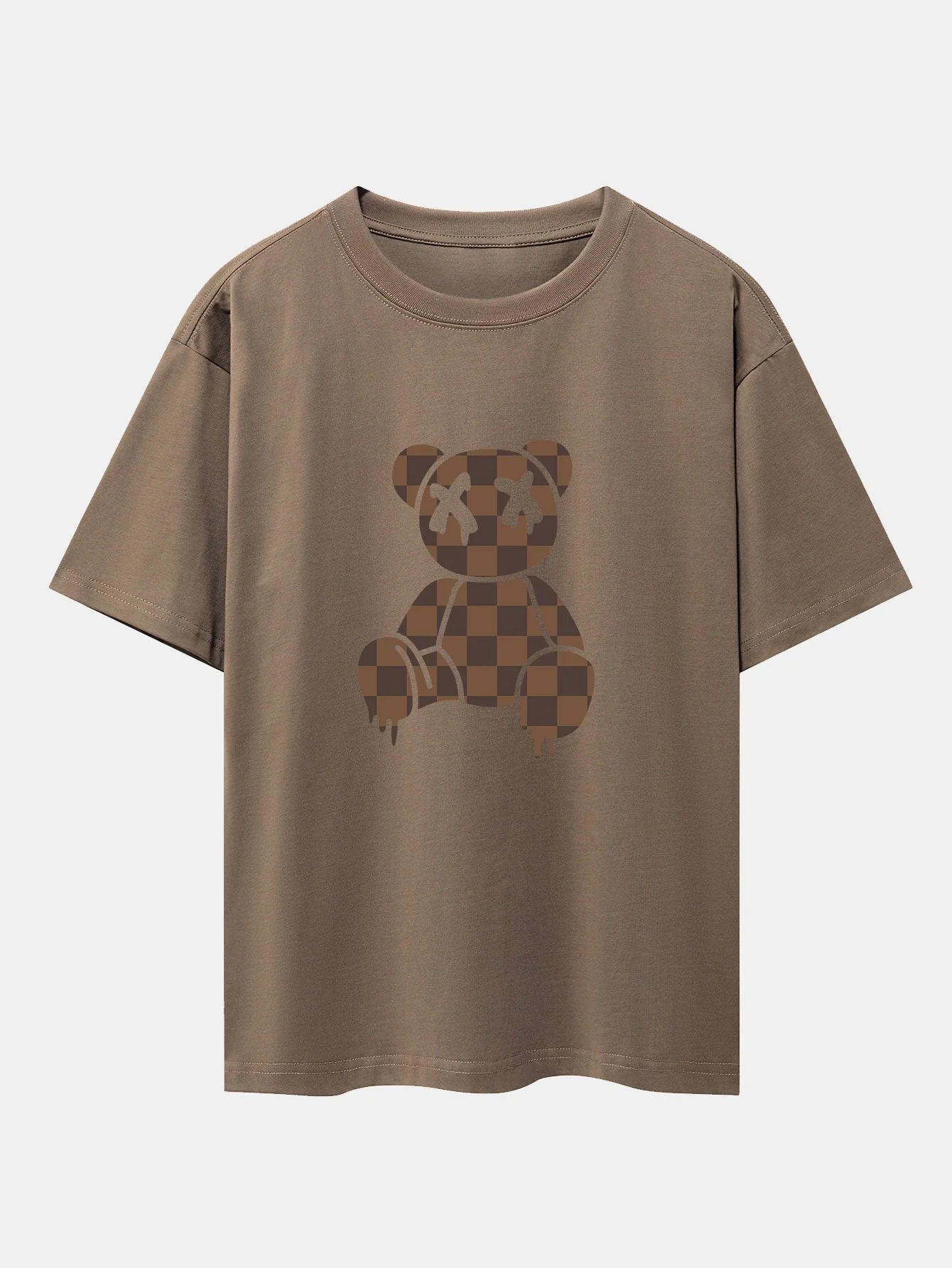 Jacob® | Checkerboard Dissolving Bear Drop Shoulder Oversize T-Shirt - Image 4