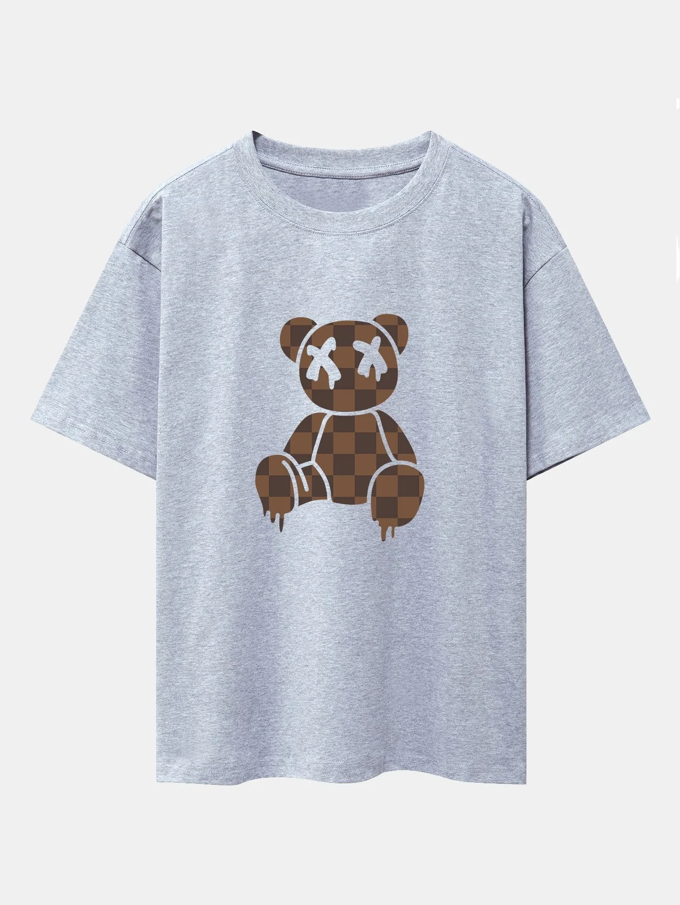 Jacob® | Checkerboard Dissolving Bear Drop Shoulder Oversize T-Shirt - Image 5