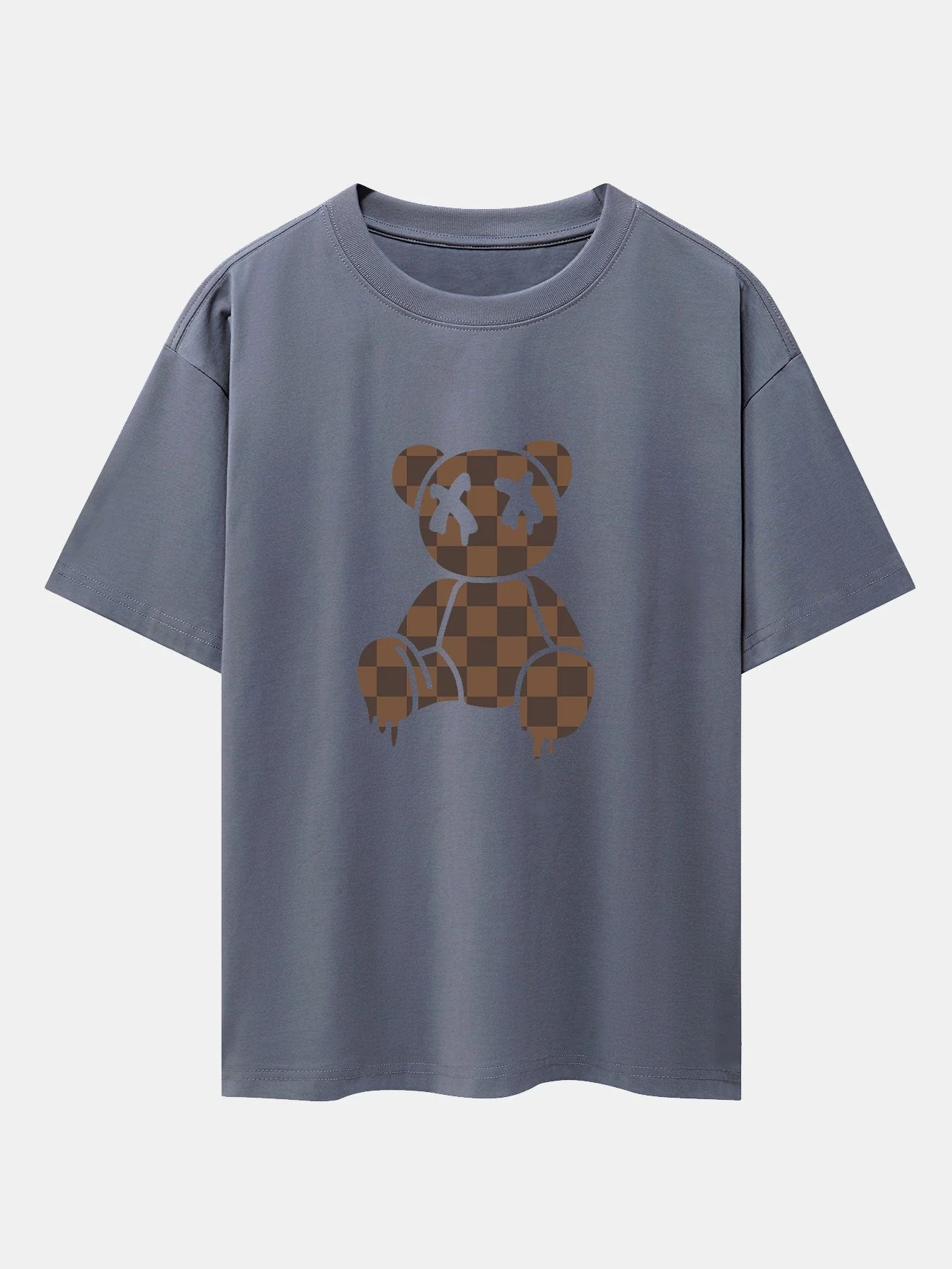 Jacob® | Checkerboard Dissolving Bear Drop Shoulder Oversize T-Shirt - Image 6