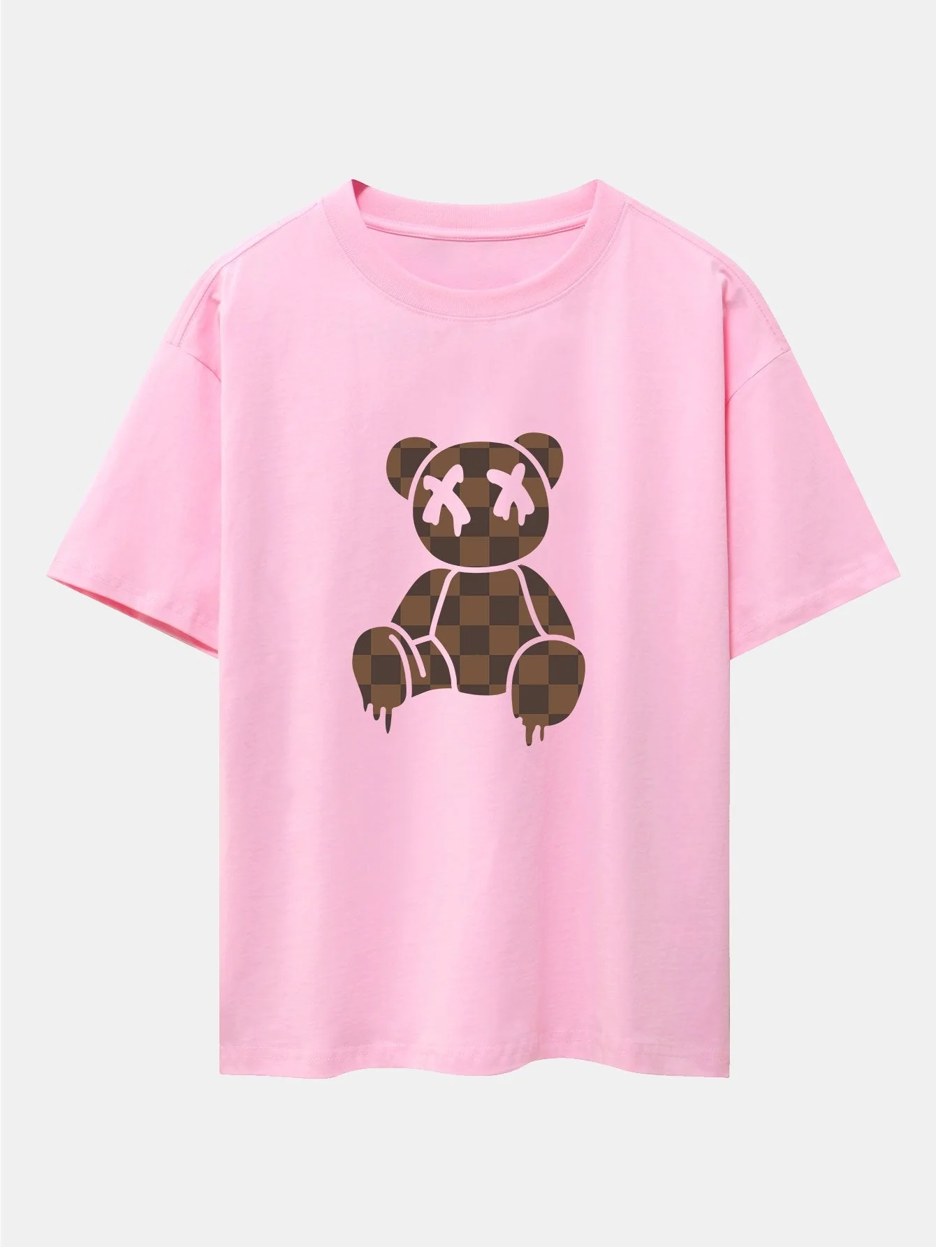 Jacob® | Checkerboard Dissolving Bear Drop Shoulder Oversize T-Shirt - Image 7