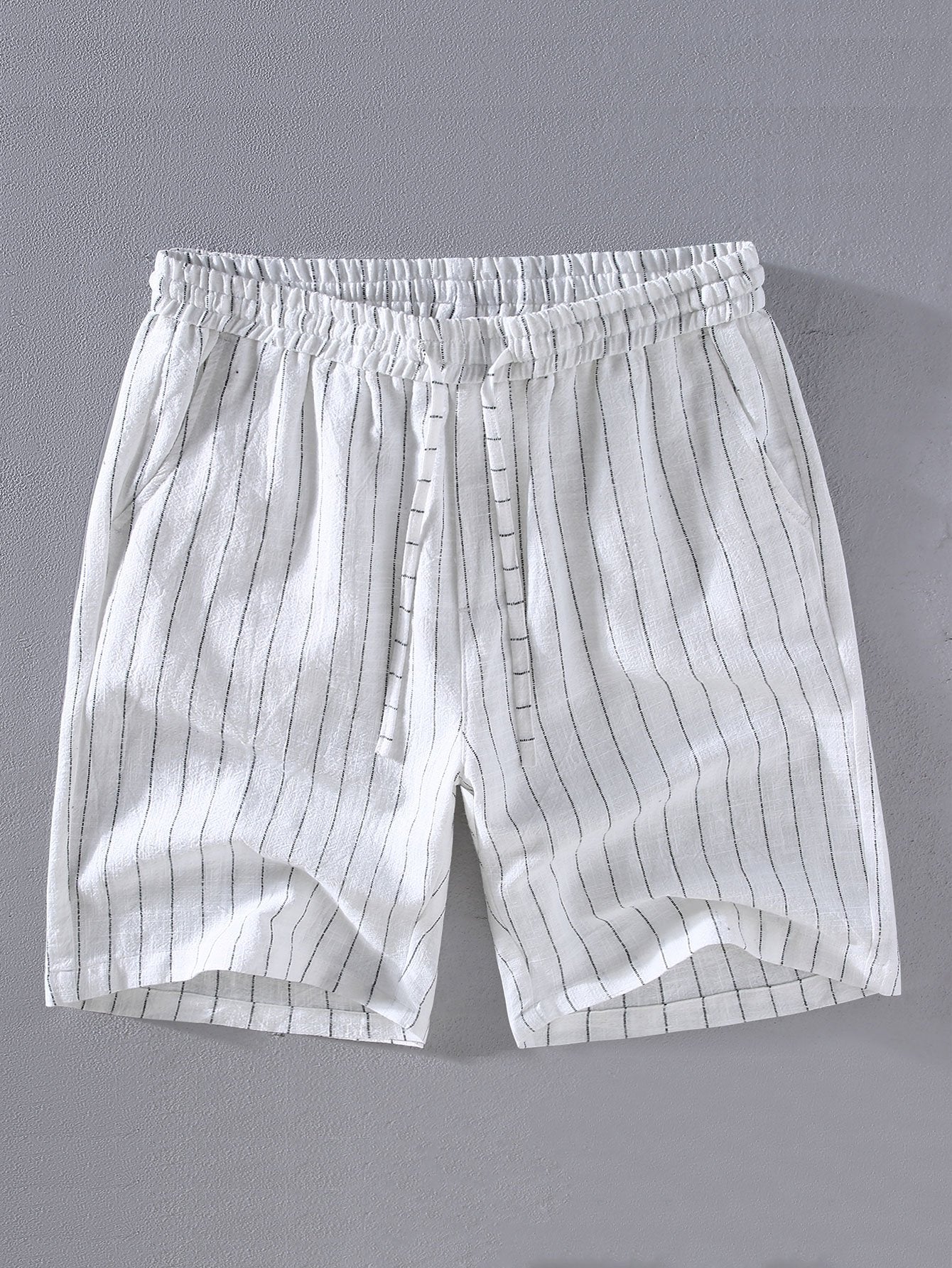 Jacobo® | Linen Cotton Blend Striped Shorts - Image 4