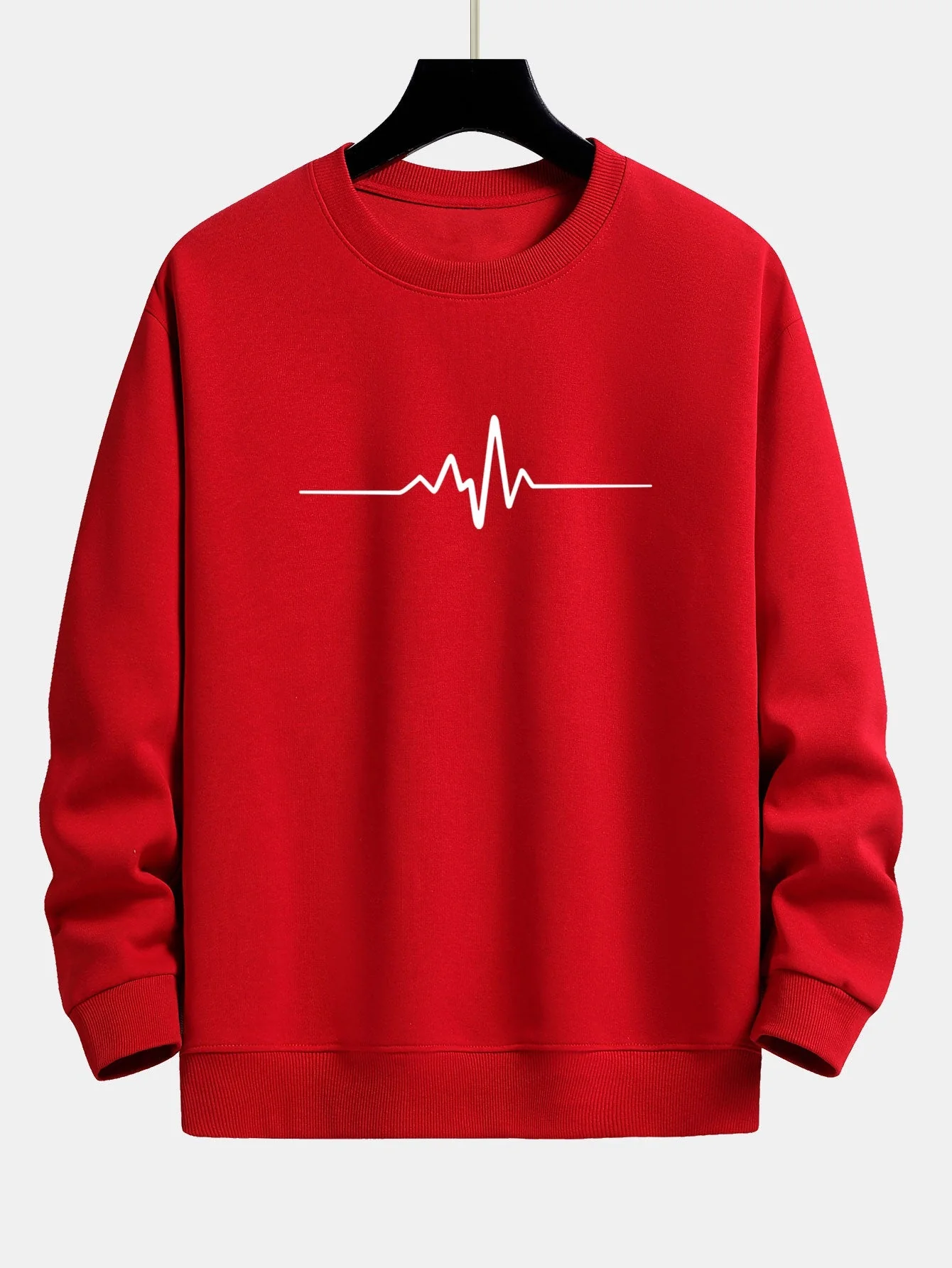 Jasiel® | Heartbeat Print Relax Fit Sweatshirt - Image 4