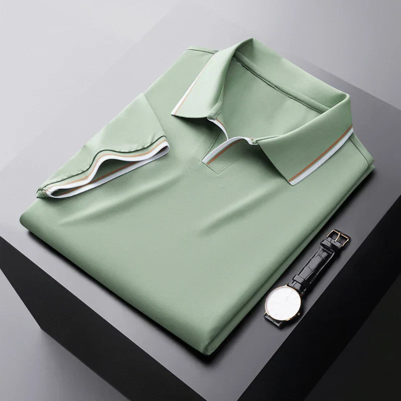 Jeffrey® | Silk Polo With V-Neck - Image 3