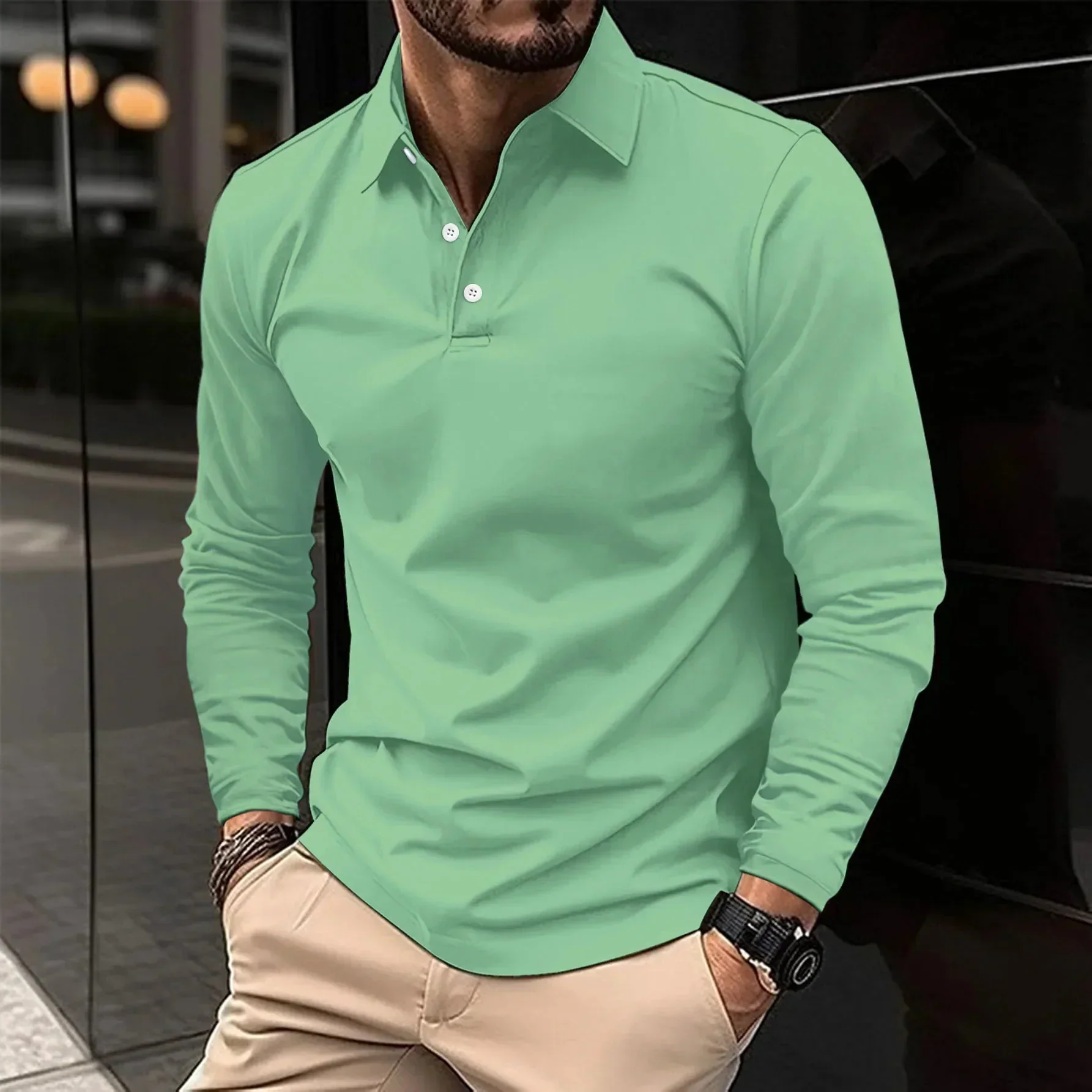 Jeremiah® | Long sleeve casual polo shirt - Image 4