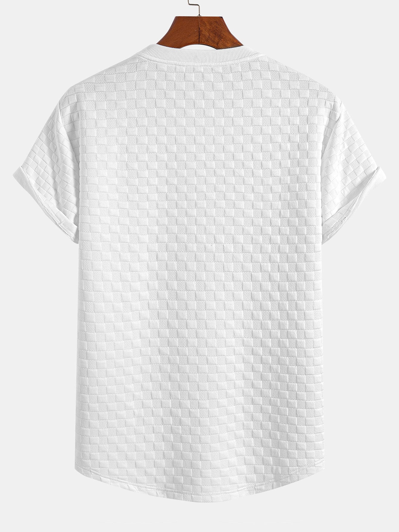 Jeremías® | Checkerboard Jacquard Arc Hem T-Shirt - Image 2