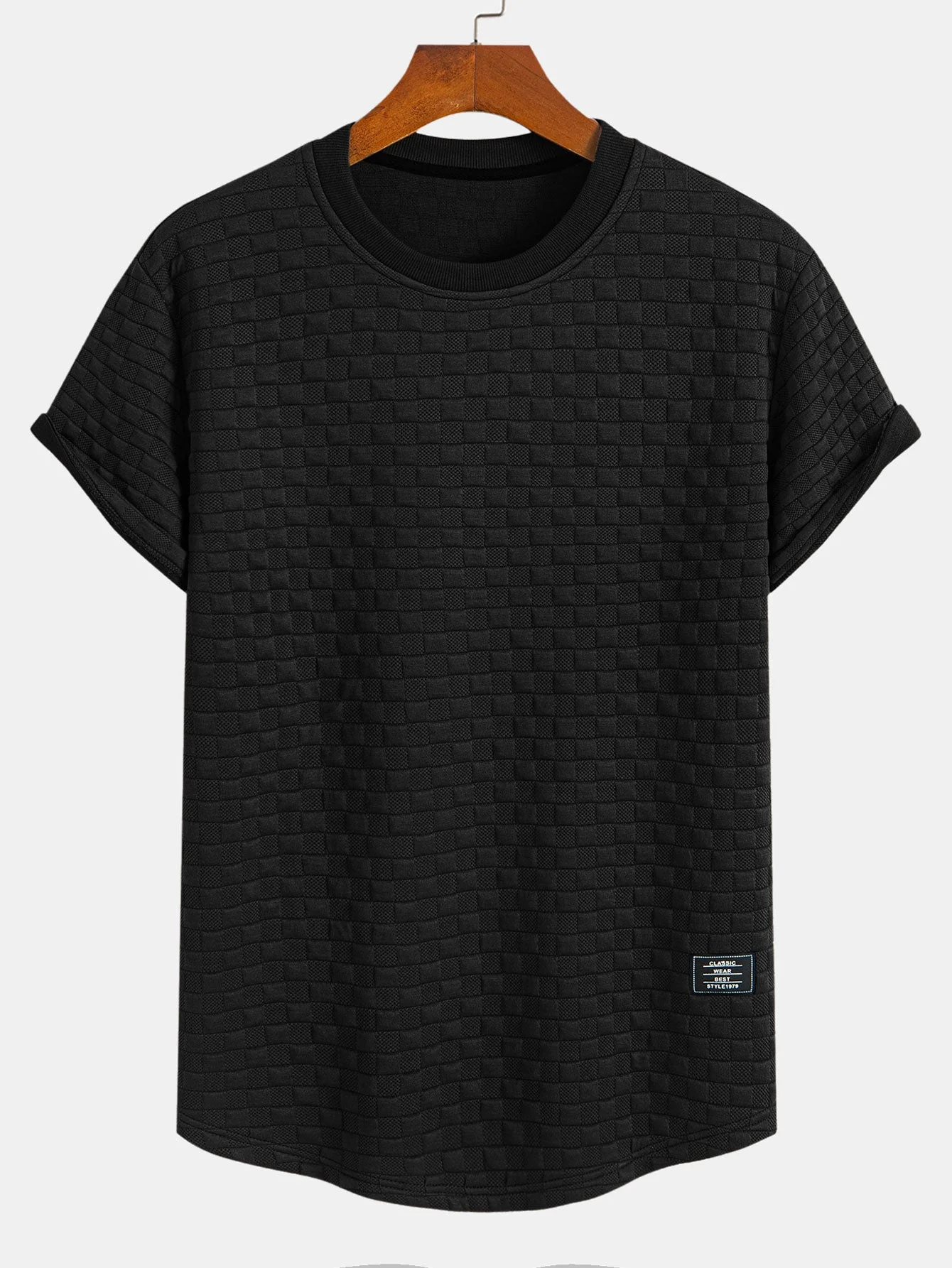 Jeremías® | Checkerboard Jacquard Arc Hem T-Shirt - Image 3