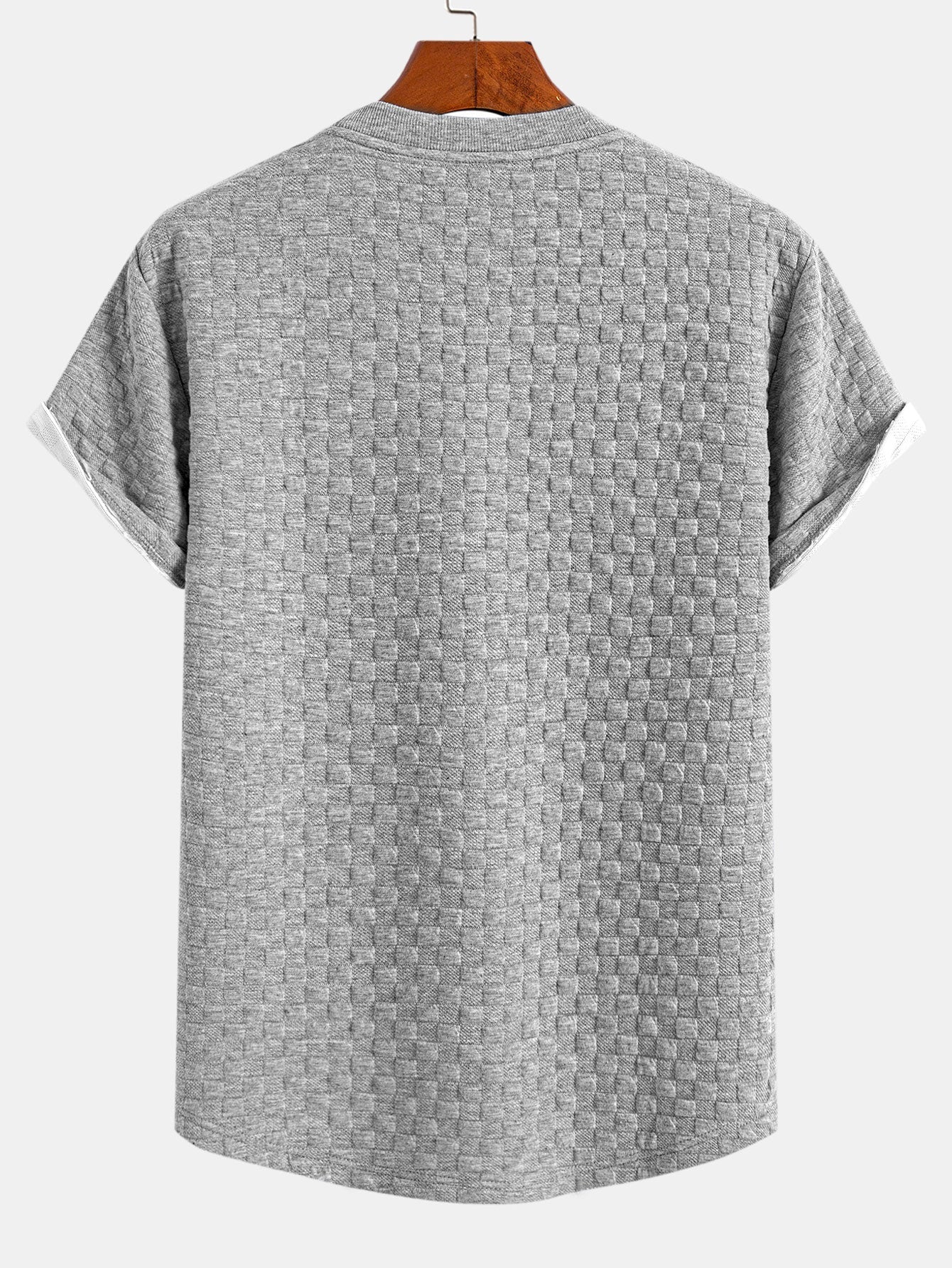 Jeremías® | Checkerboard Jacquard Arc Hem T-Shirt - Image 6