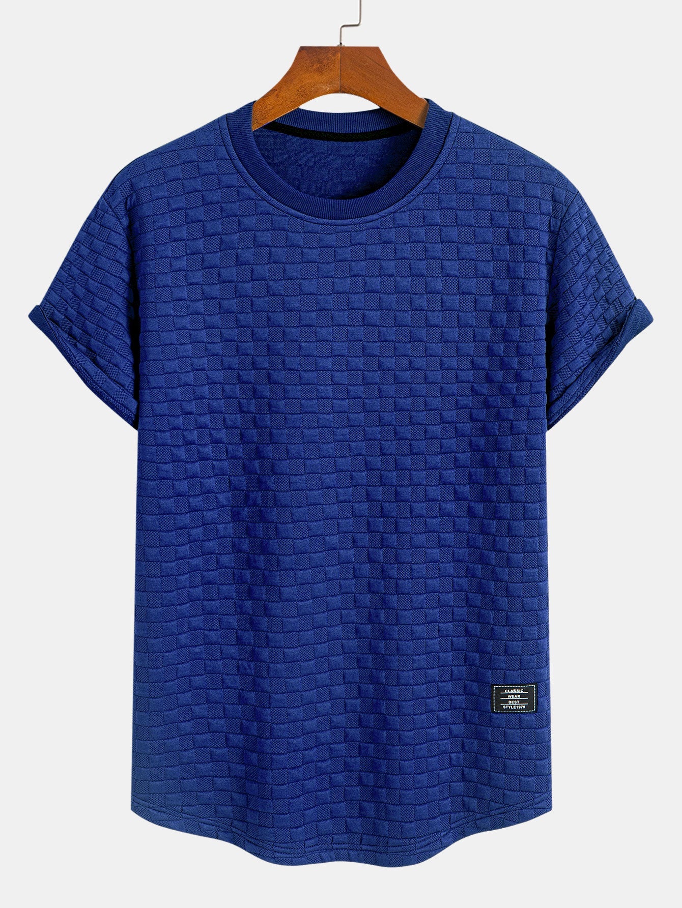 Jeremías® | Checkerboard Jacquard Arc Hem T-Shirt - Image 7
