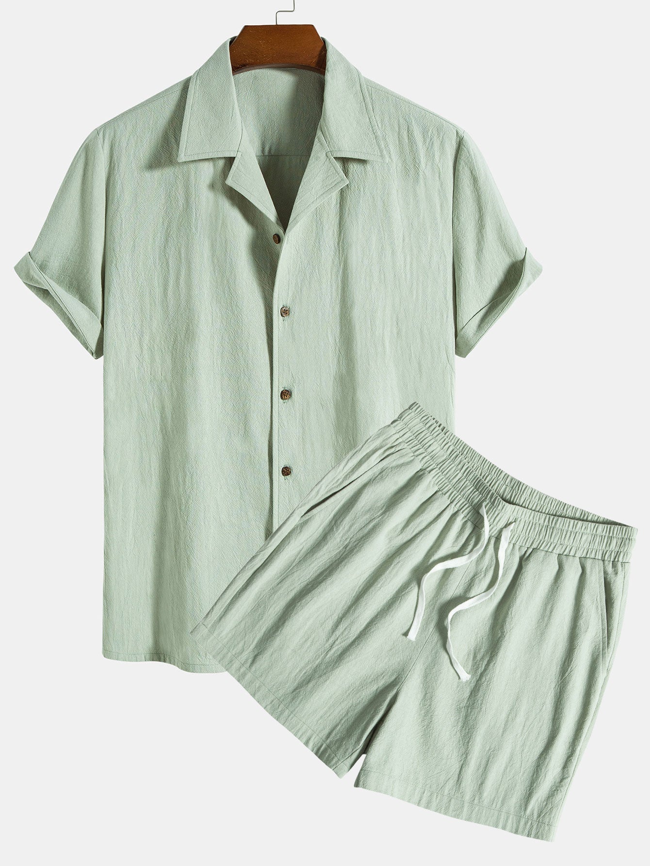 Jerome® | Textured Cotton Revere Shirt & 5" Shorts