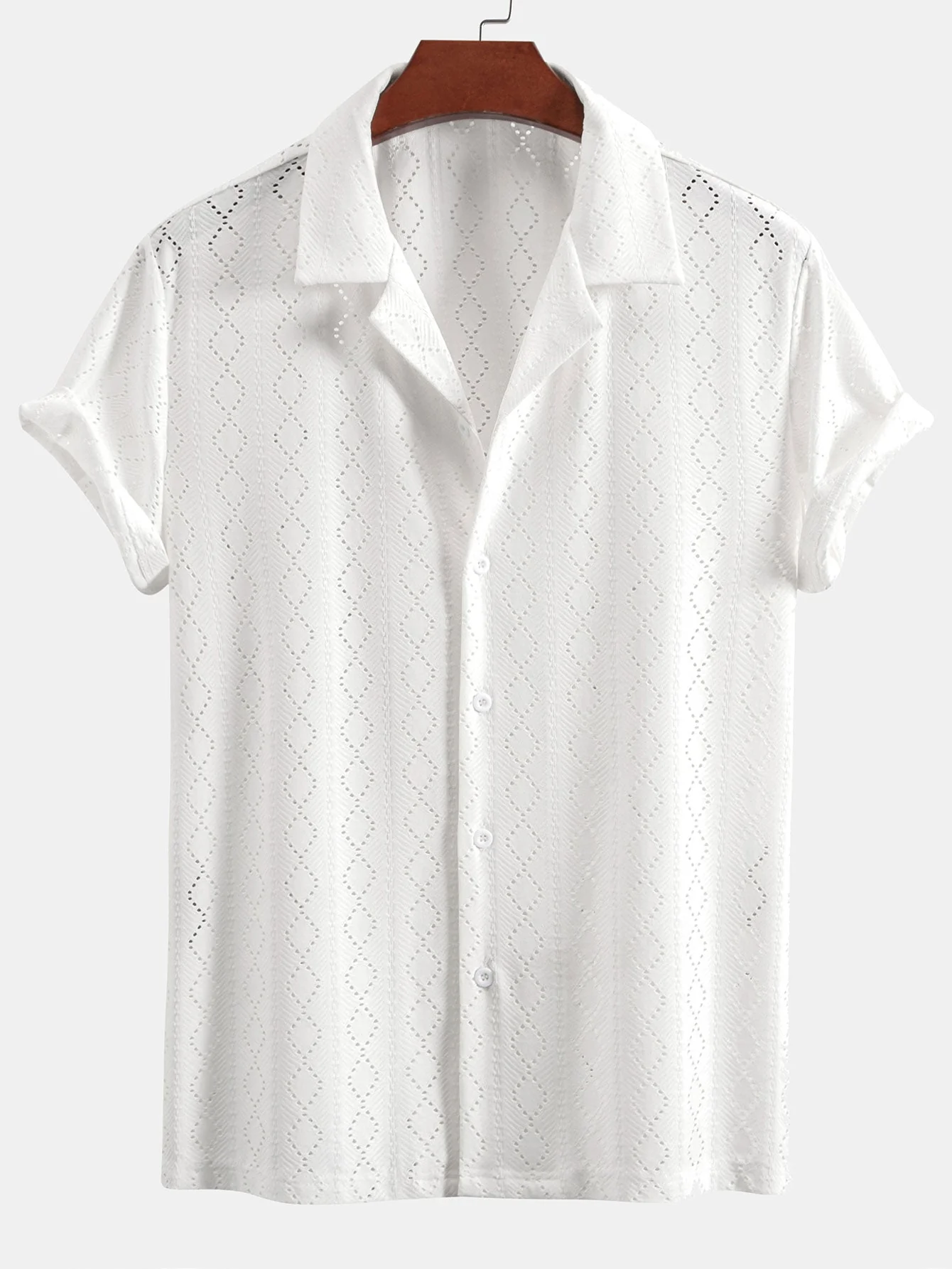 Jerónimo® | Muscle Fit Diamond Texture Cuban Shirt & Straight Leg Linen Pants - Image 8