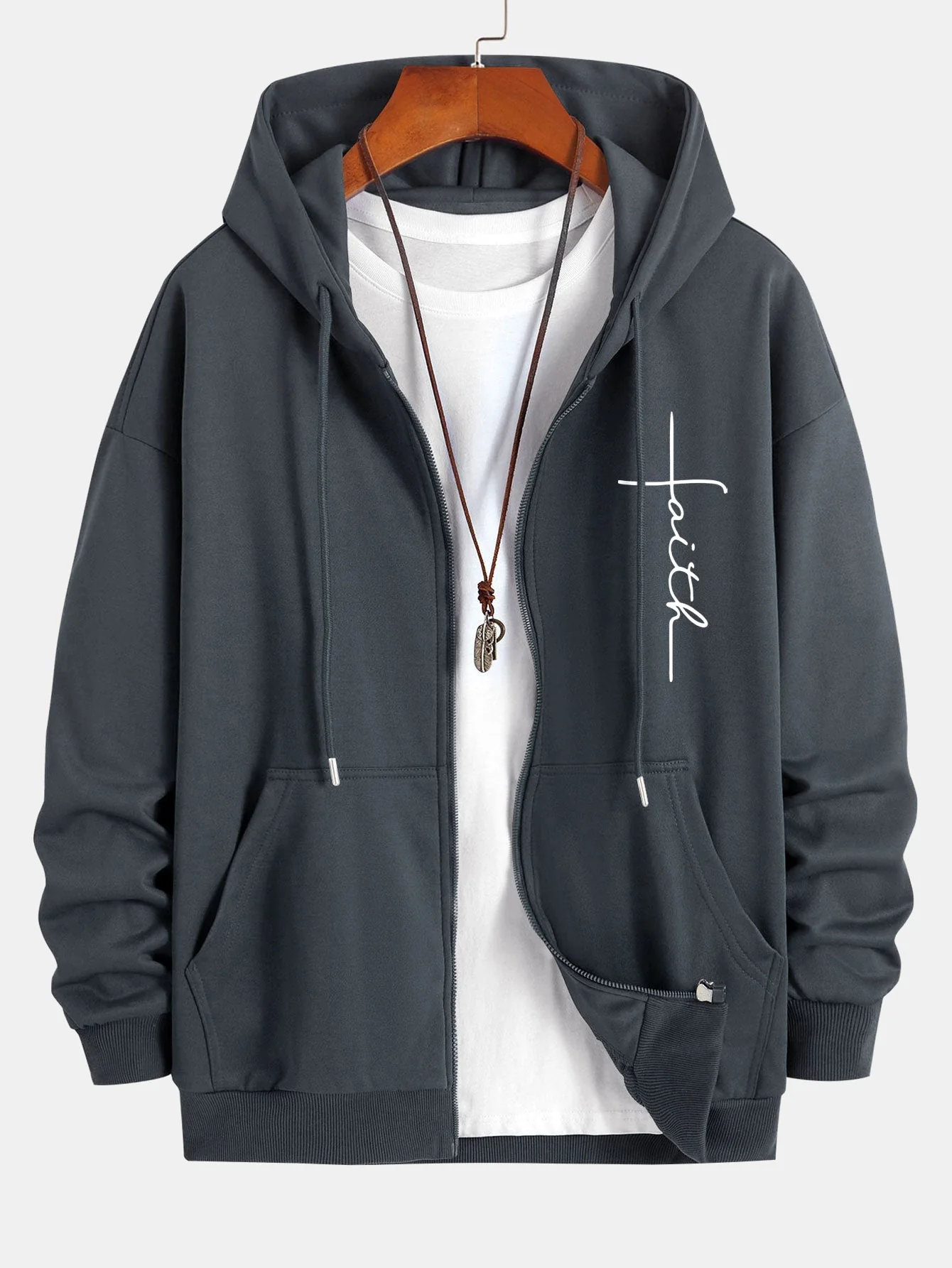 Julián® | Faith Print Relax Fit Zip Hoodie - Image 7