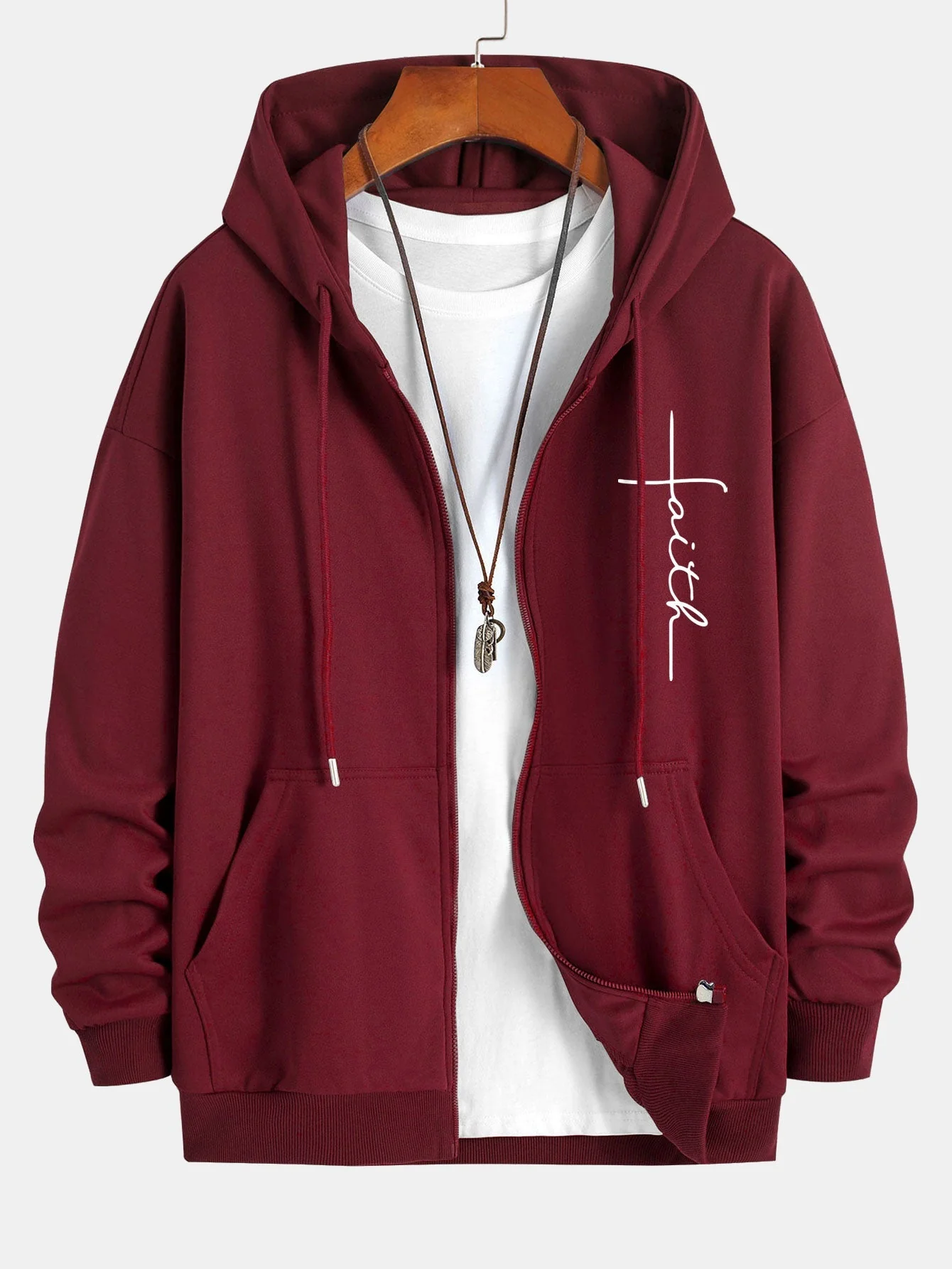 Julián® | Faith Print Relax Fit Zip Hoodie - Image 9