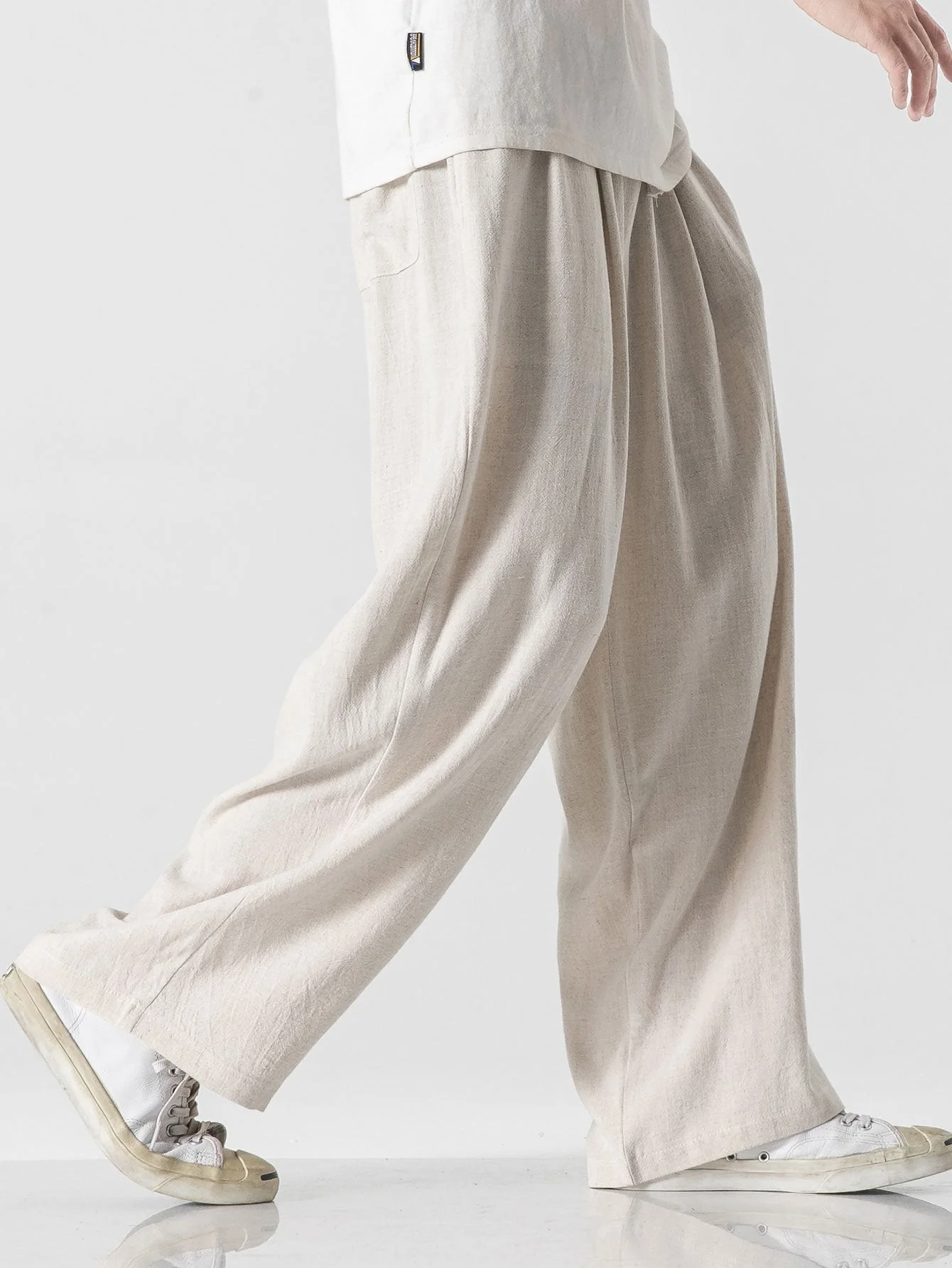 Julio® | Linen And Cotton Blend Relax Fit Wide Leg Pants - Image 3