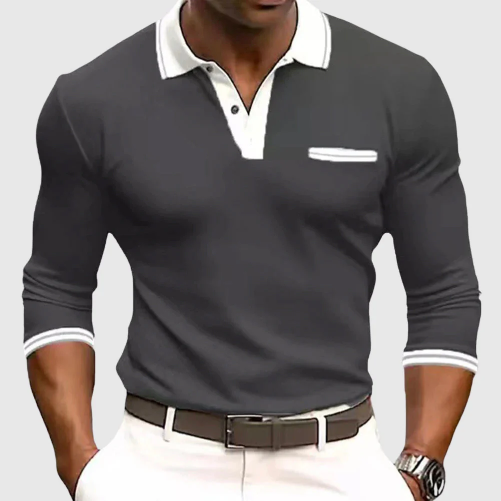 Kain | Sporty Elegance Long Sleeve Polo Shirt - Image 3