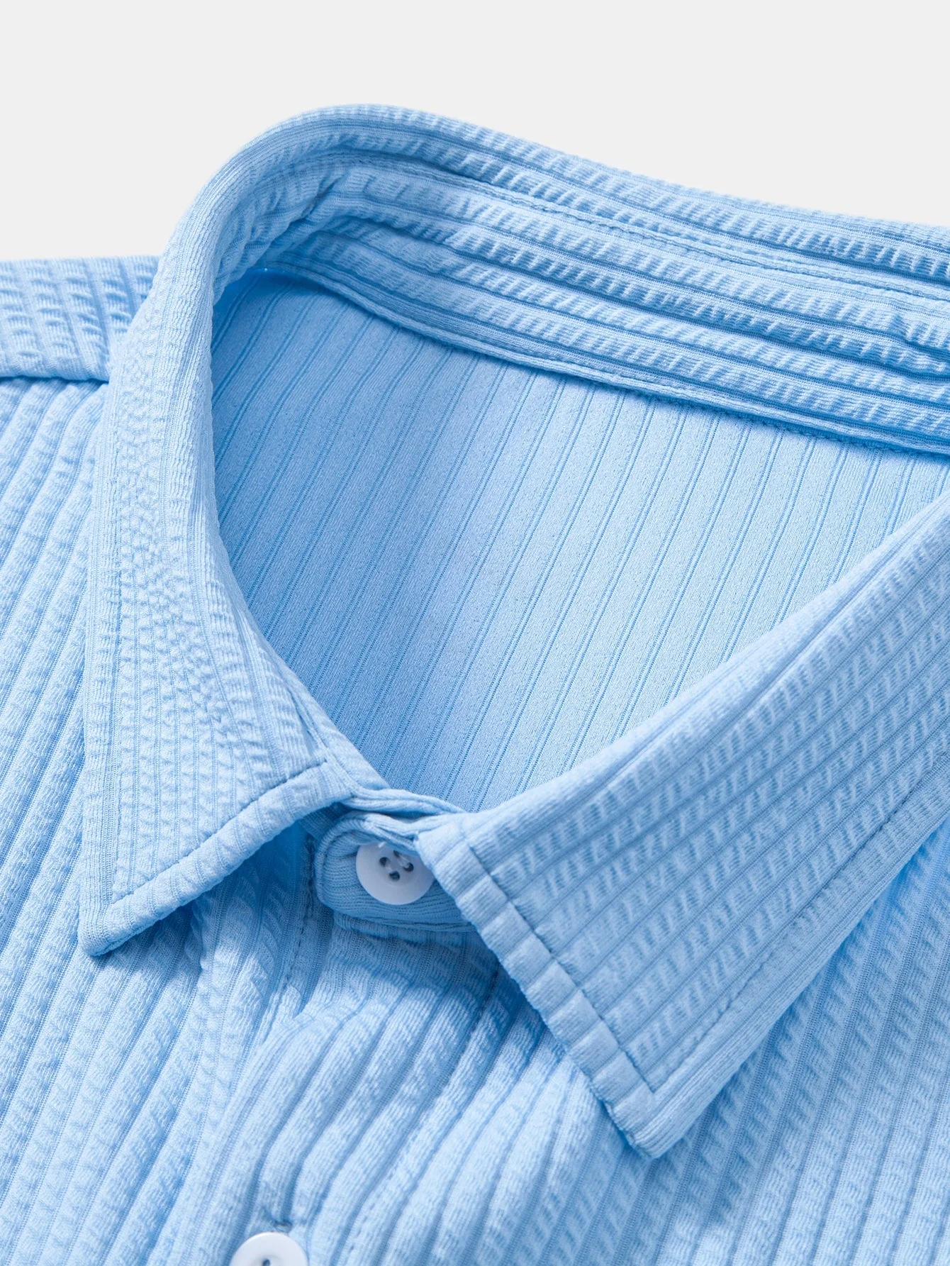 Kalil® | Long Sleeve Muscle Fit Ribbed Button Up Shirt - Image 16
