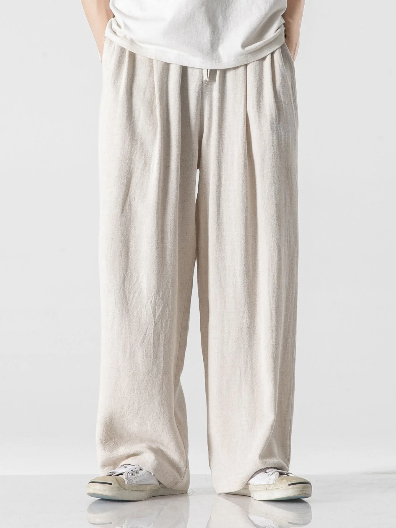 Karel® | Natural Comfort: Wide Relax Fit Pants In Linen And Cotton Blend - Image 2