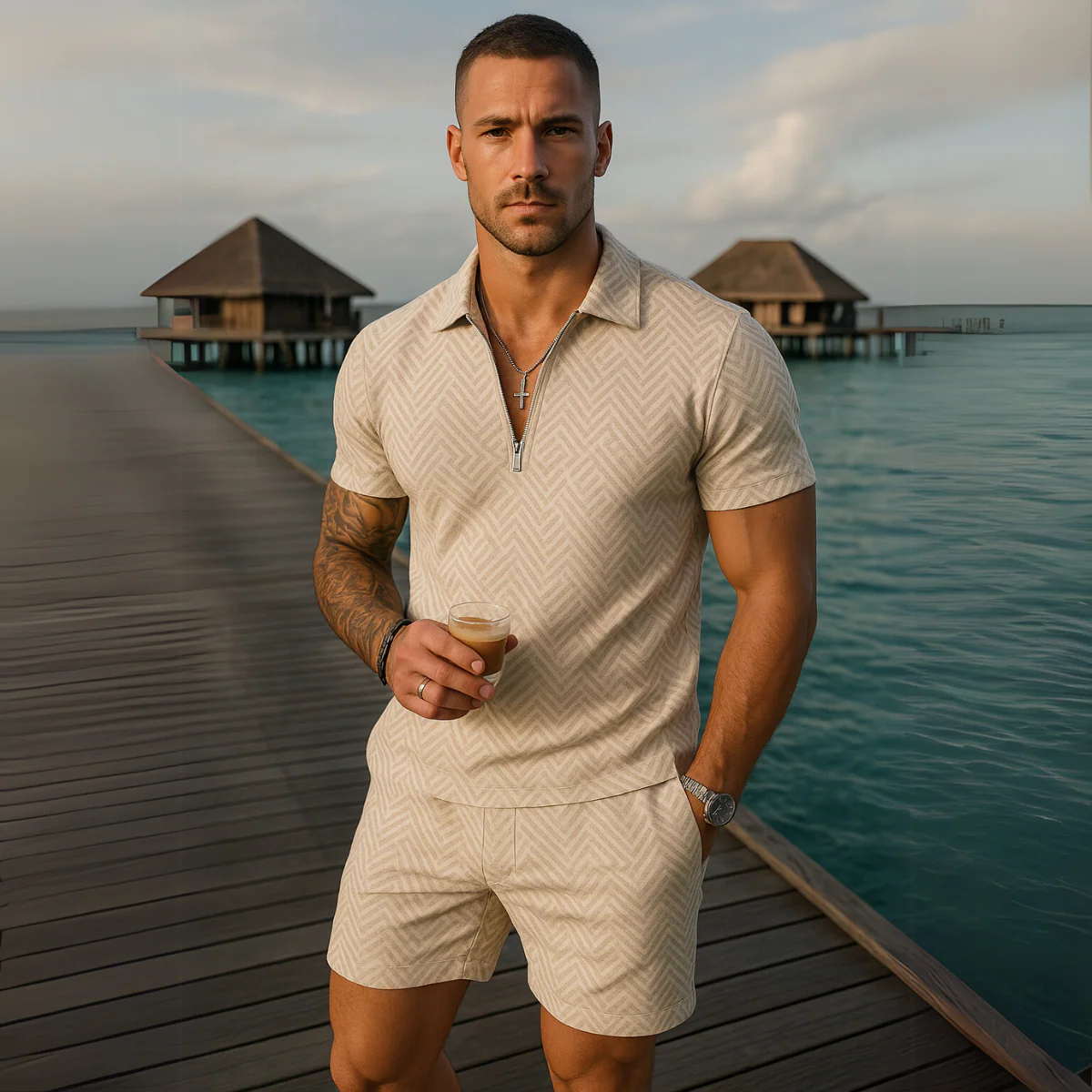 Kaston® | Summer Suit With Zip Polo - Image 2