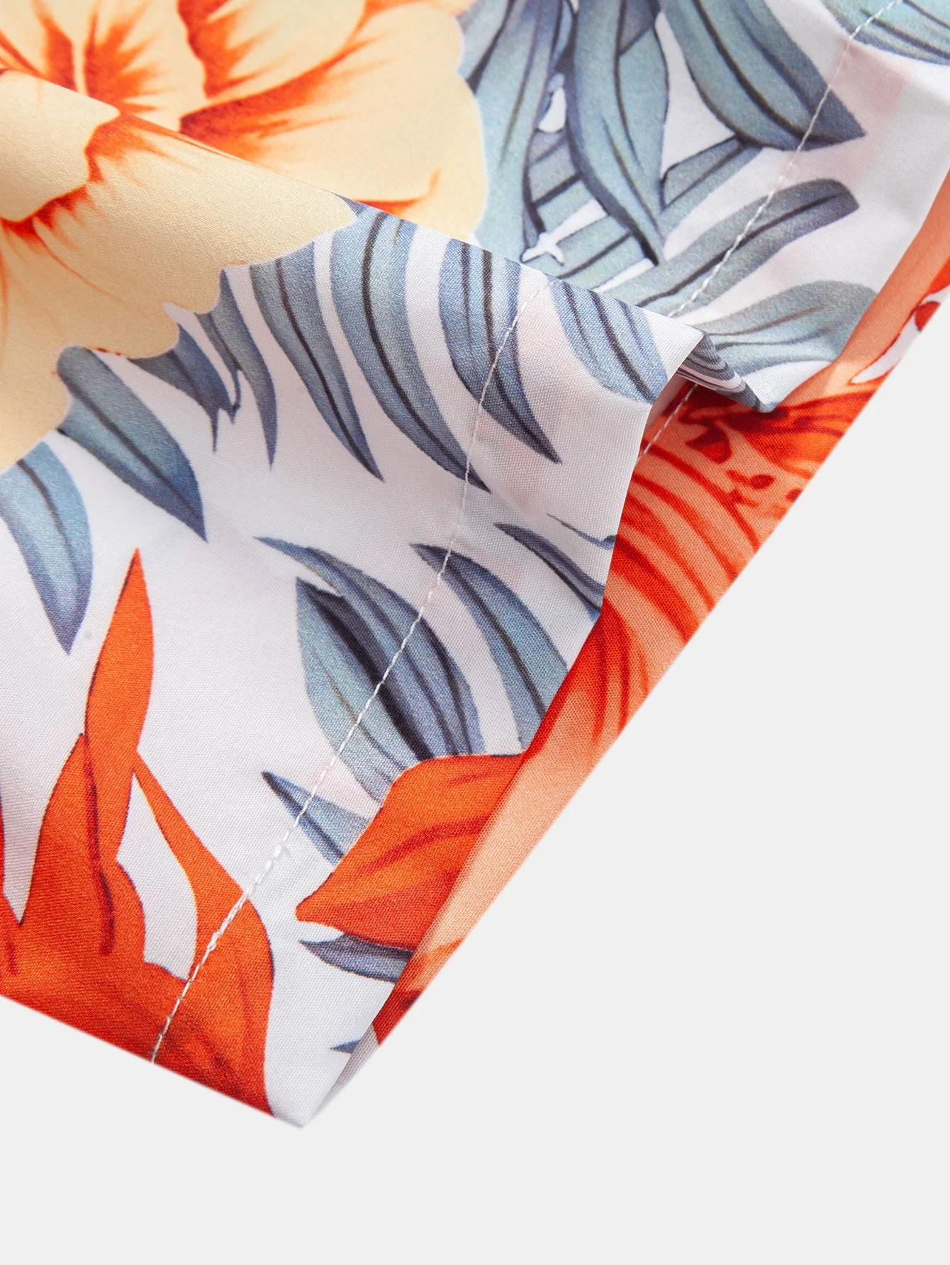 Kirk® | Tropical Flowers Print Button Up Shirt & Drawstring Swim Shorts - Image 8