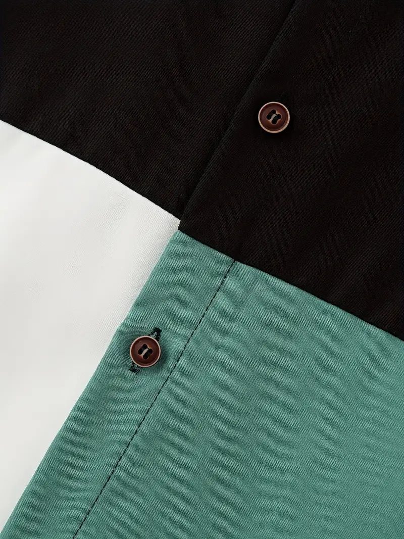 Kosta® | Trendy Color Block Shirt With Button Placket For Men - Image 3