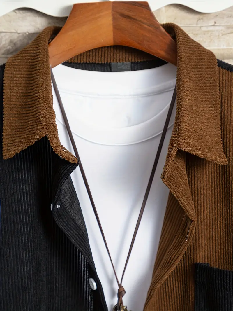 Kourtney® | Color Block Retro Shirt For Men - Image 2