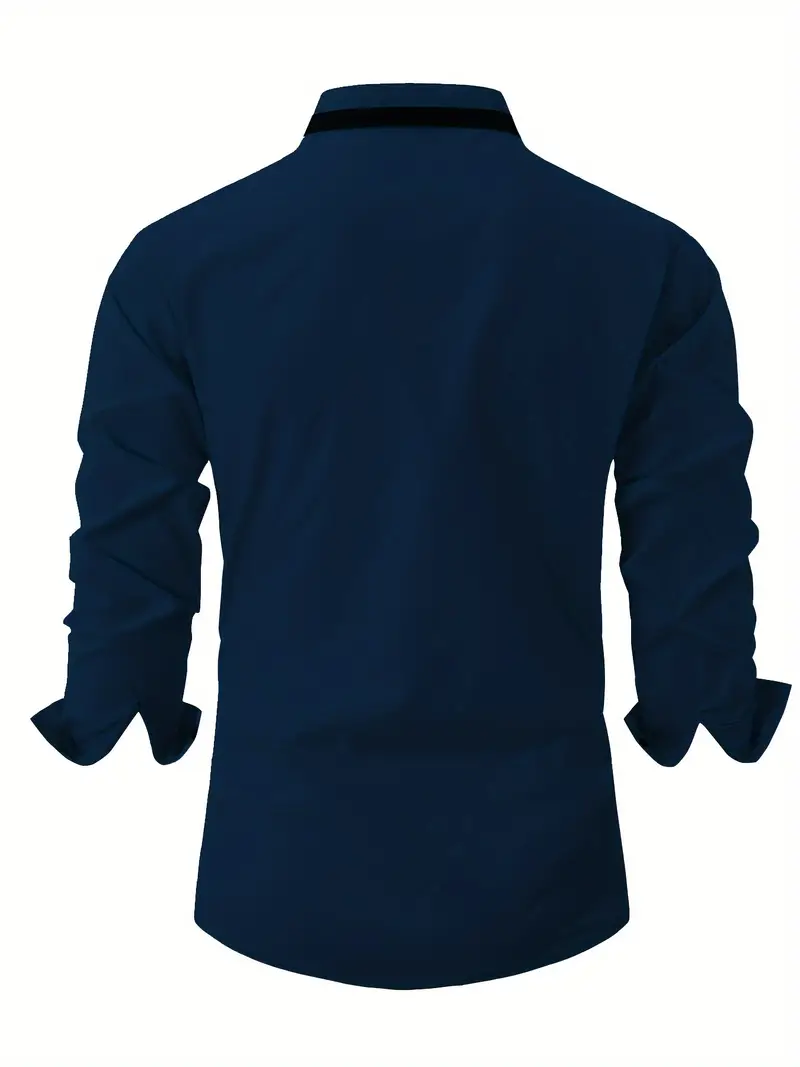 Kruz® | Color Block Long Sleeve Shirt For Men - Image 5