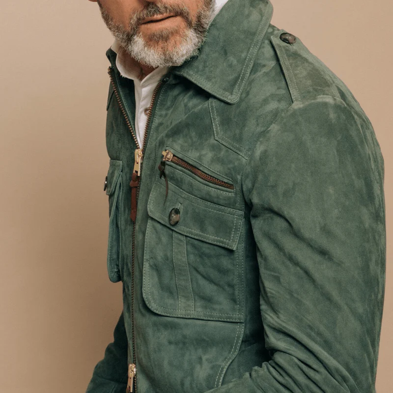 Lael | Retro suede jacket with lapels and breast pocket - Image 13