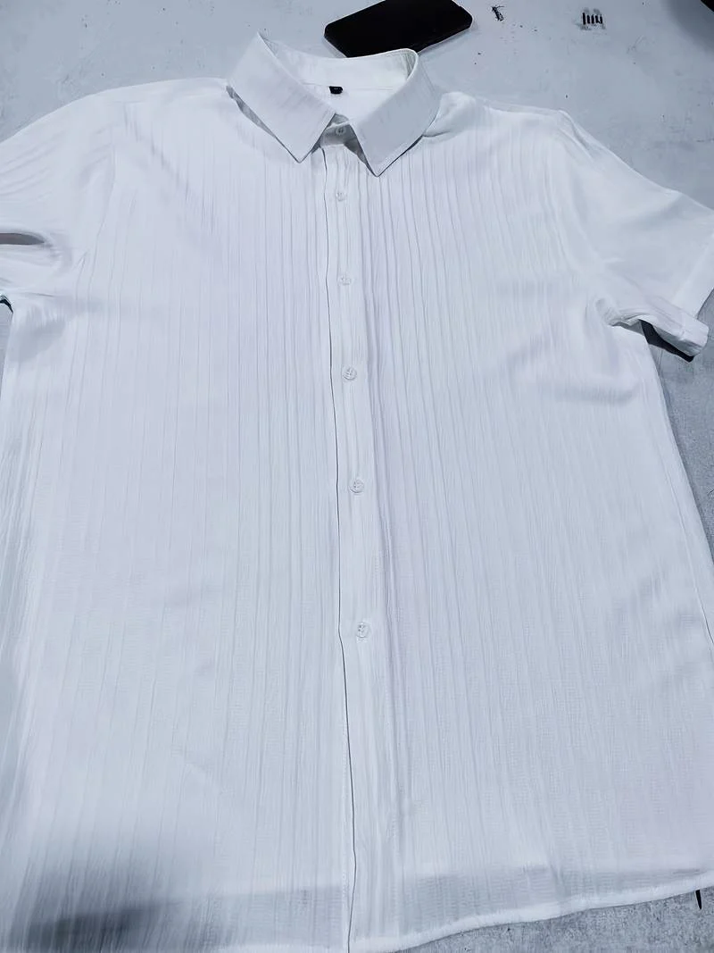 Lafayette® | Ribbed Short-Sleeved Blouse With Button Placket - Image 10