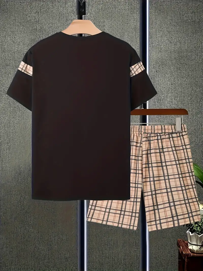Laird® | Men'S Checked Pattern Outfit Set For Summer Vacation - Image 2