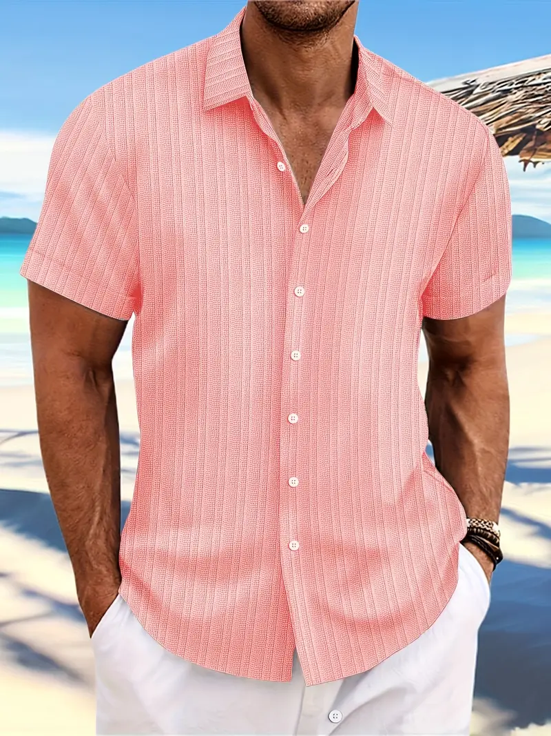 Lary® | Casual, Breathable, Short-Sleeved Shirt With A Loose Striped Pattern - Image 8