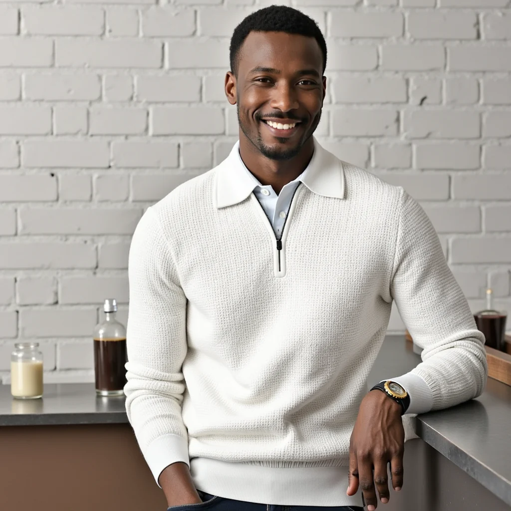 Latif® | Waffle Half-Zip Polo - Image 6
