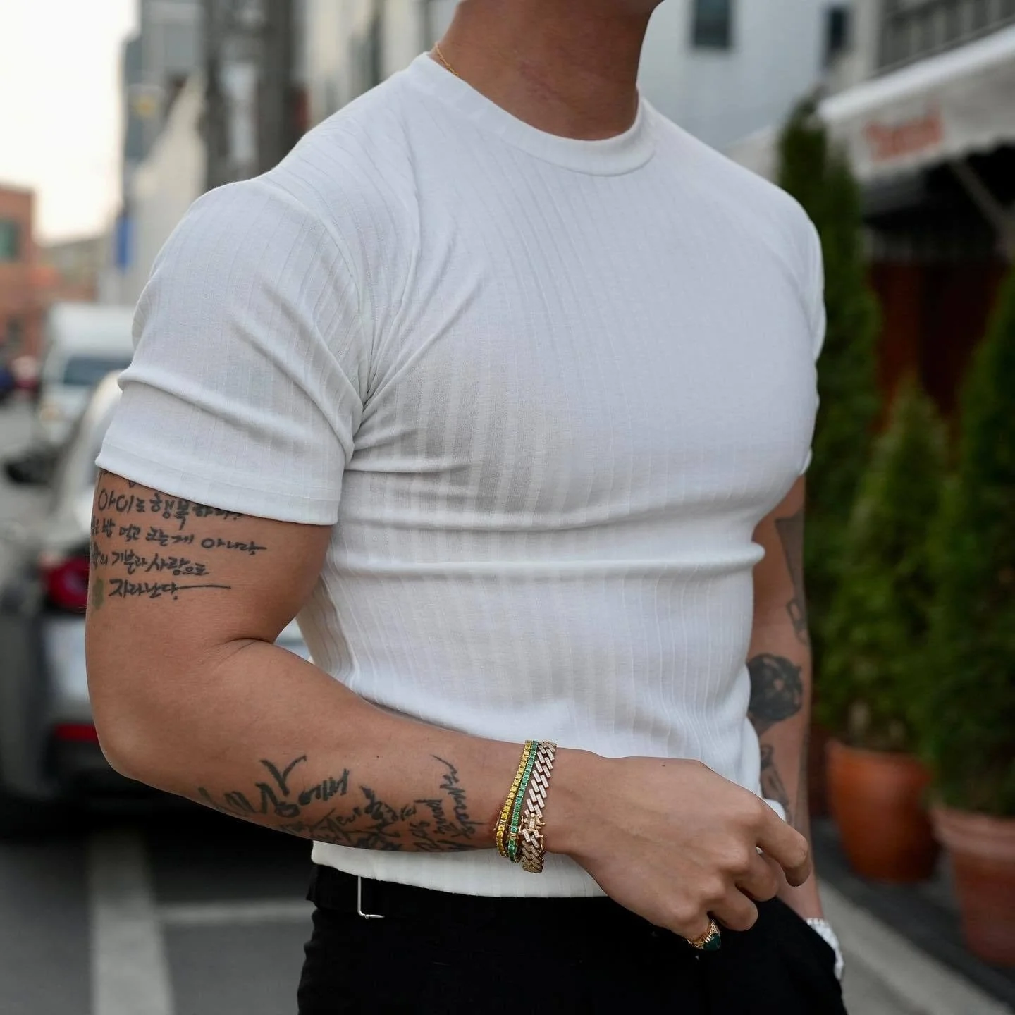Laureano® | Ribbed Fitted T-Shirt
