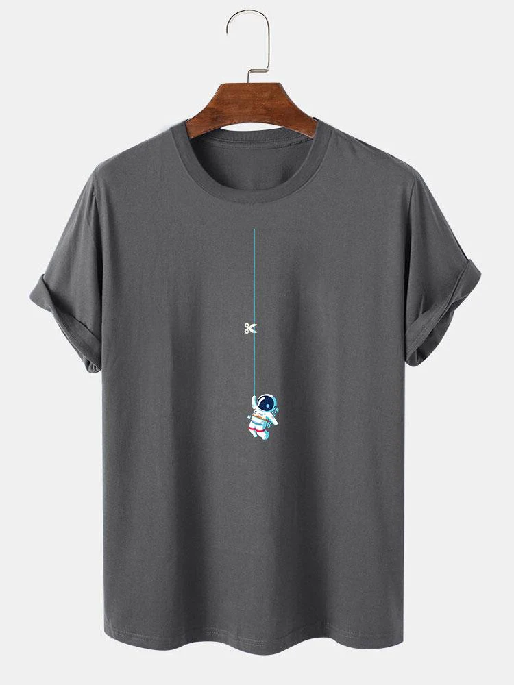 Leandro® | Astronaut On A String Print T-Shirt - Image 5