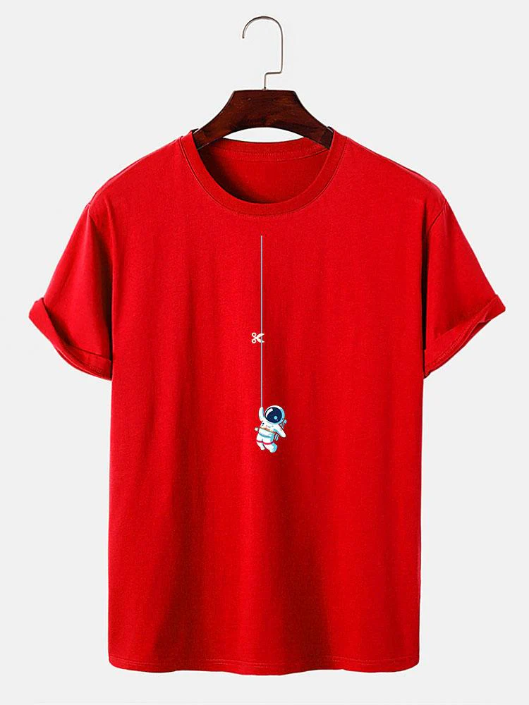 Leandro® | Astronaut On A String Print T-Shirt - Image 9