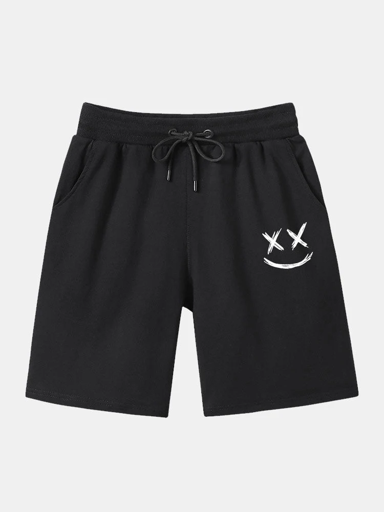 Leoncio® | Smiley Print Mid Length Shorts