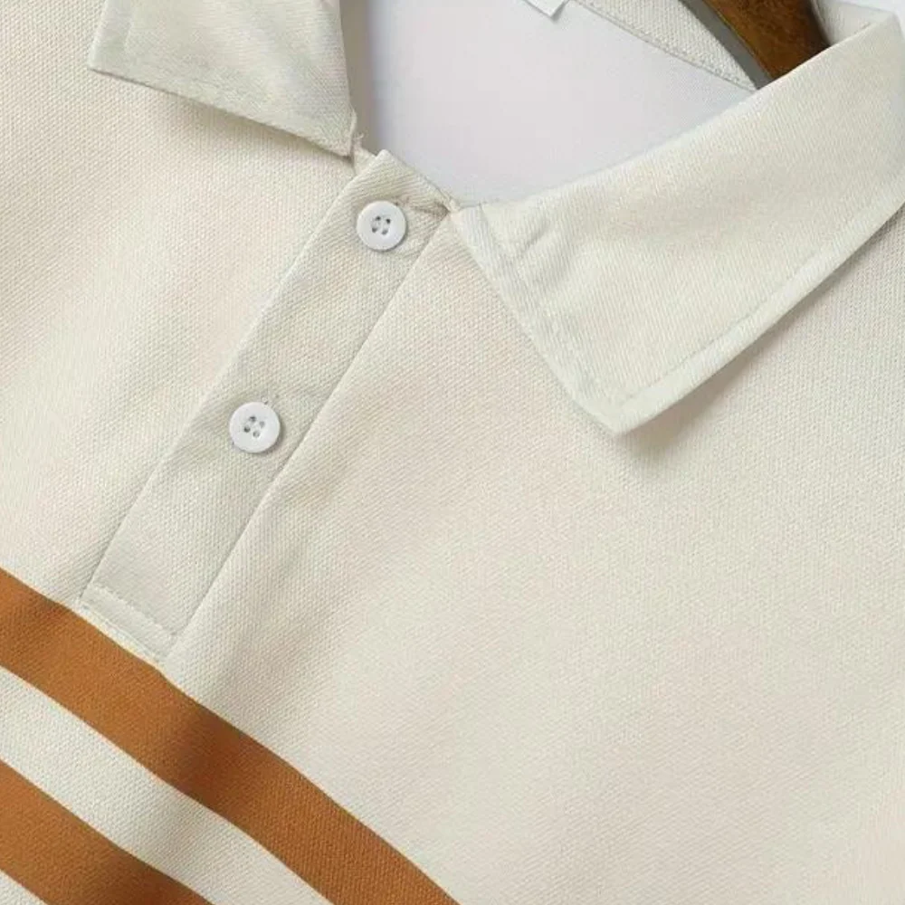 Leslie® | Stylish Striped Polo Shirt For Men - Image 4