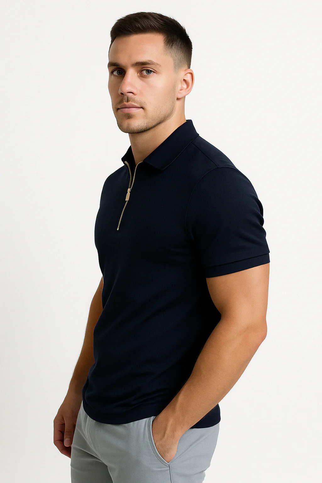 Lucian® | Modern Polo With Half Zip - Image 4