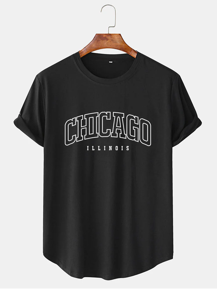 Luciano® | Chicago Print Arc Hem T-Shirt