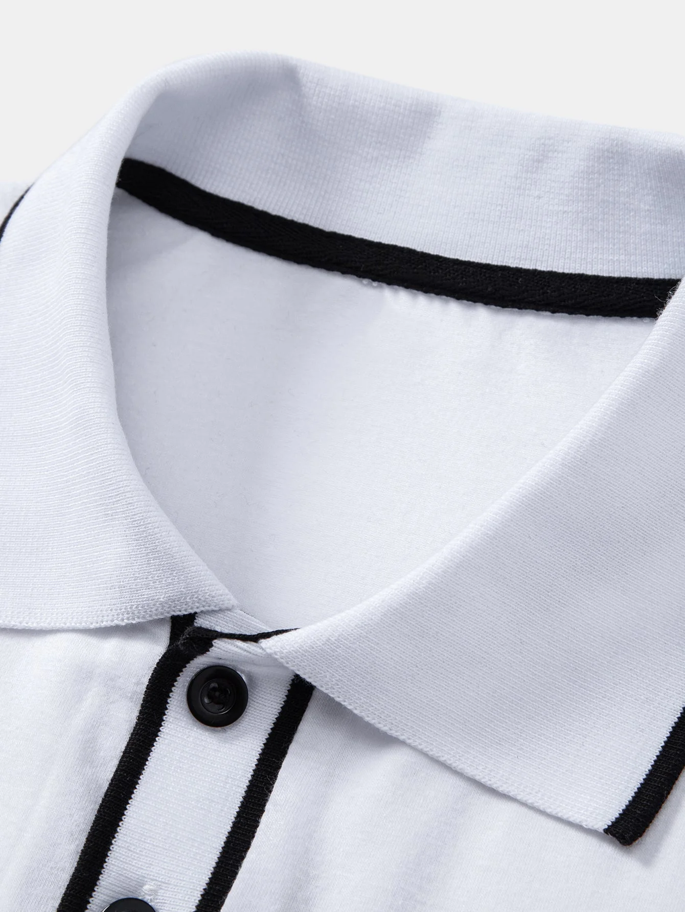 Lucio® | Long Sleeved Contrast Polo Shirt With Pocket - Image 9