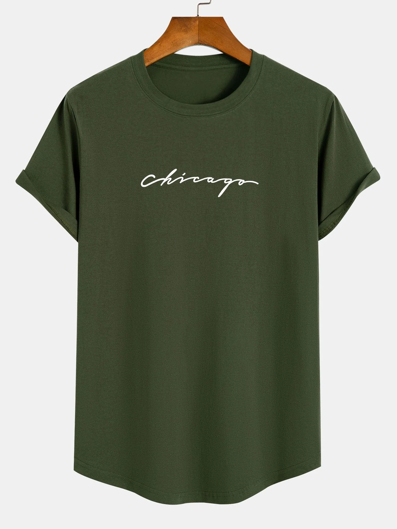 Luis® | Chicago Print Cotton Arc Hem T-Shirt - Image 5