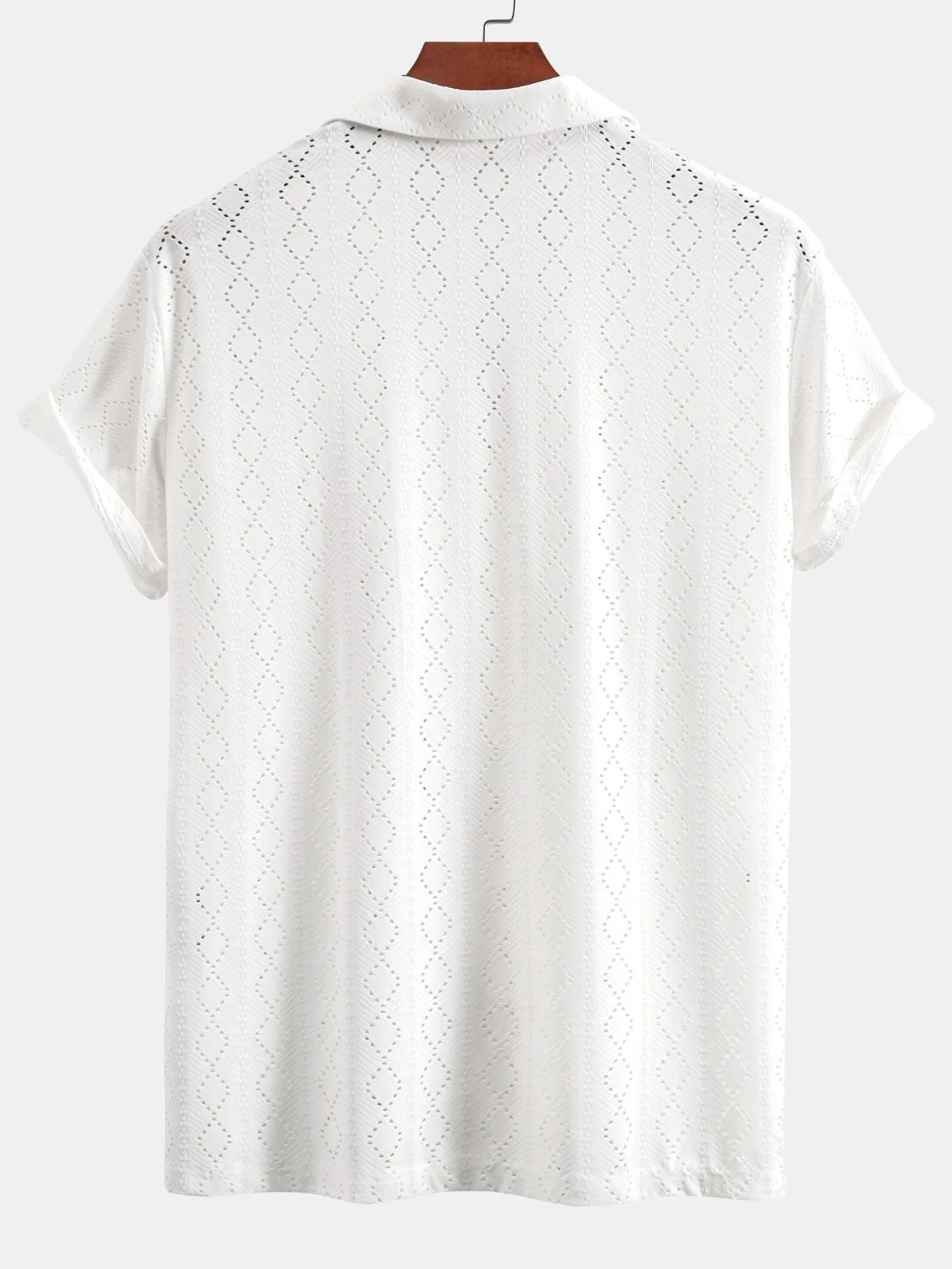 Macabeo® | Muscle Fit Diamond Texture Cuban Shirt - Image 4
