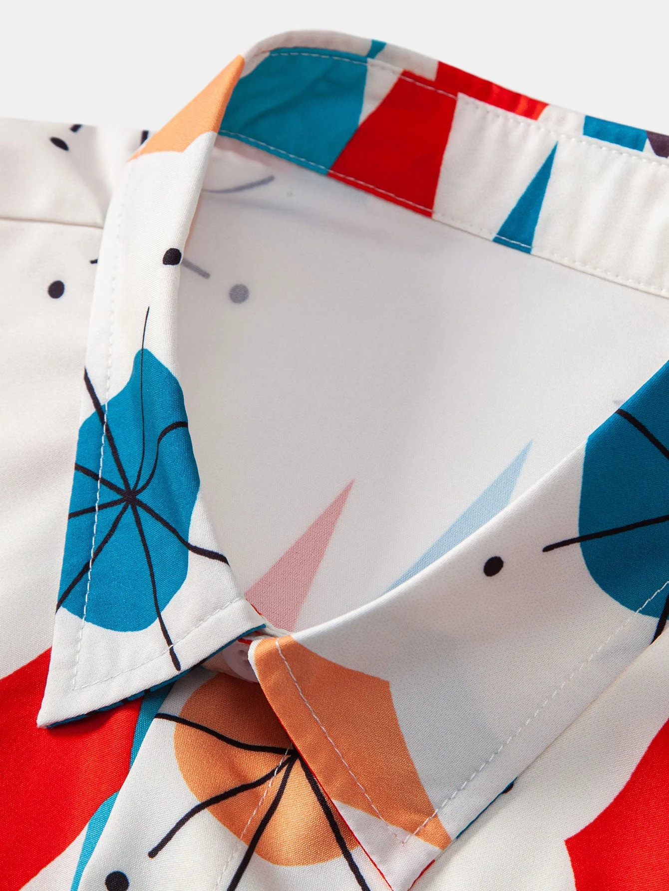 Manuel® | Atomic Geometric Print Button Up Shirt - Image 3