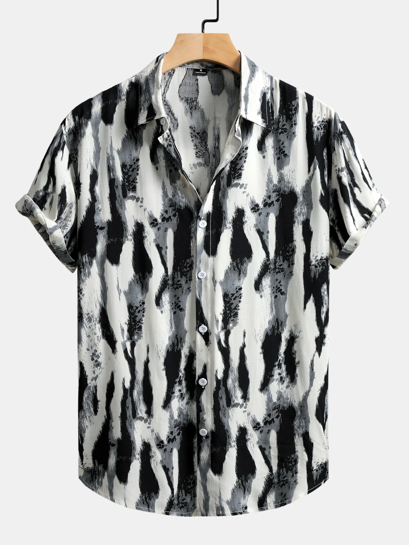 Manuel® | Brushstroke Print Button Up Shirt