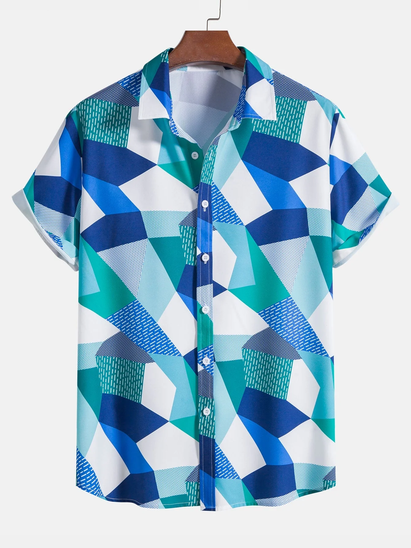 Marcos® | Color Block Geometric Print Shirt & Swim Shorts - Image 5