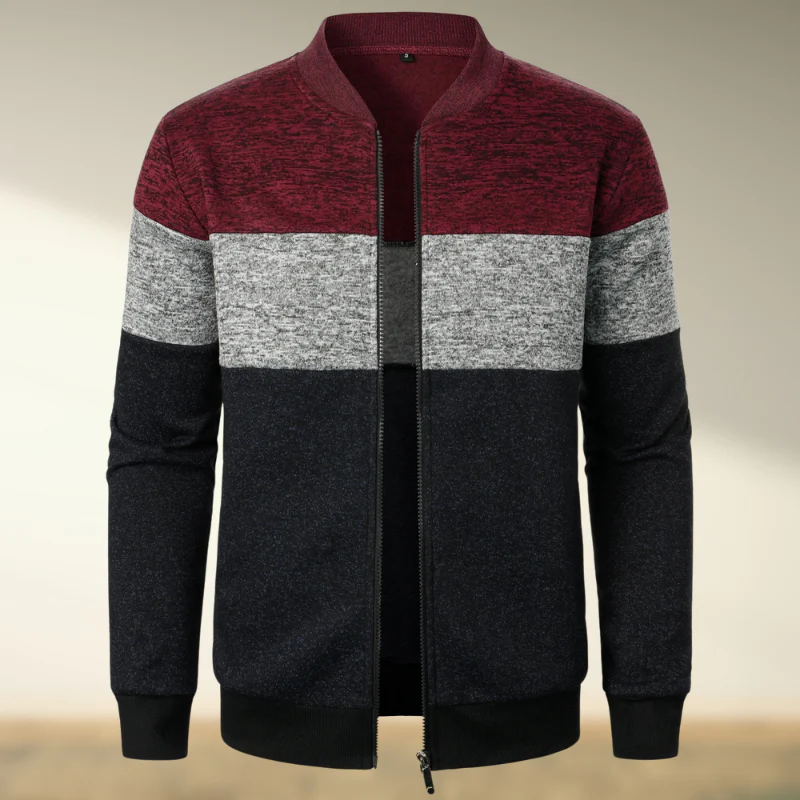 Marcos® | Striped turtleneck sweater with zip