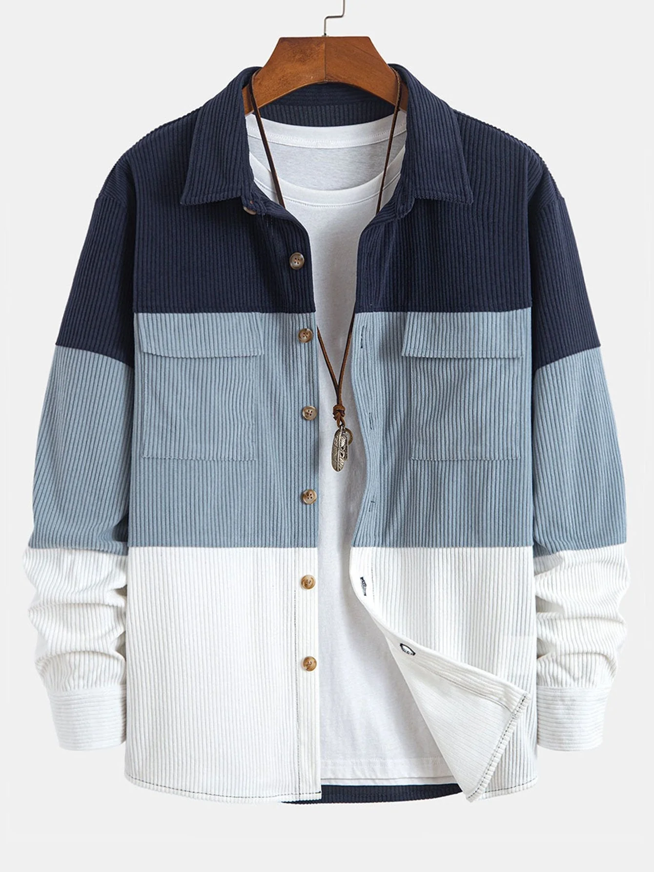 Martín® | Color Block Corduroy Shirt With Pockets