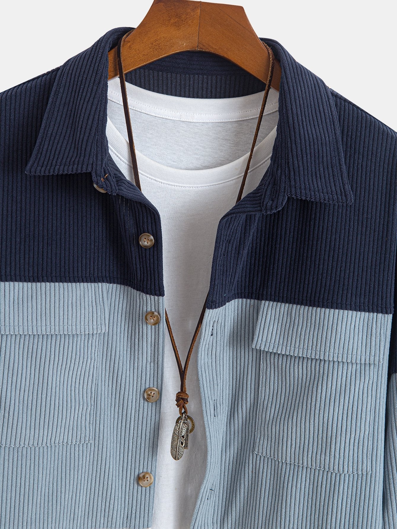 Martín® | Color Block Corduroy Shirt With Pockets - Image 7