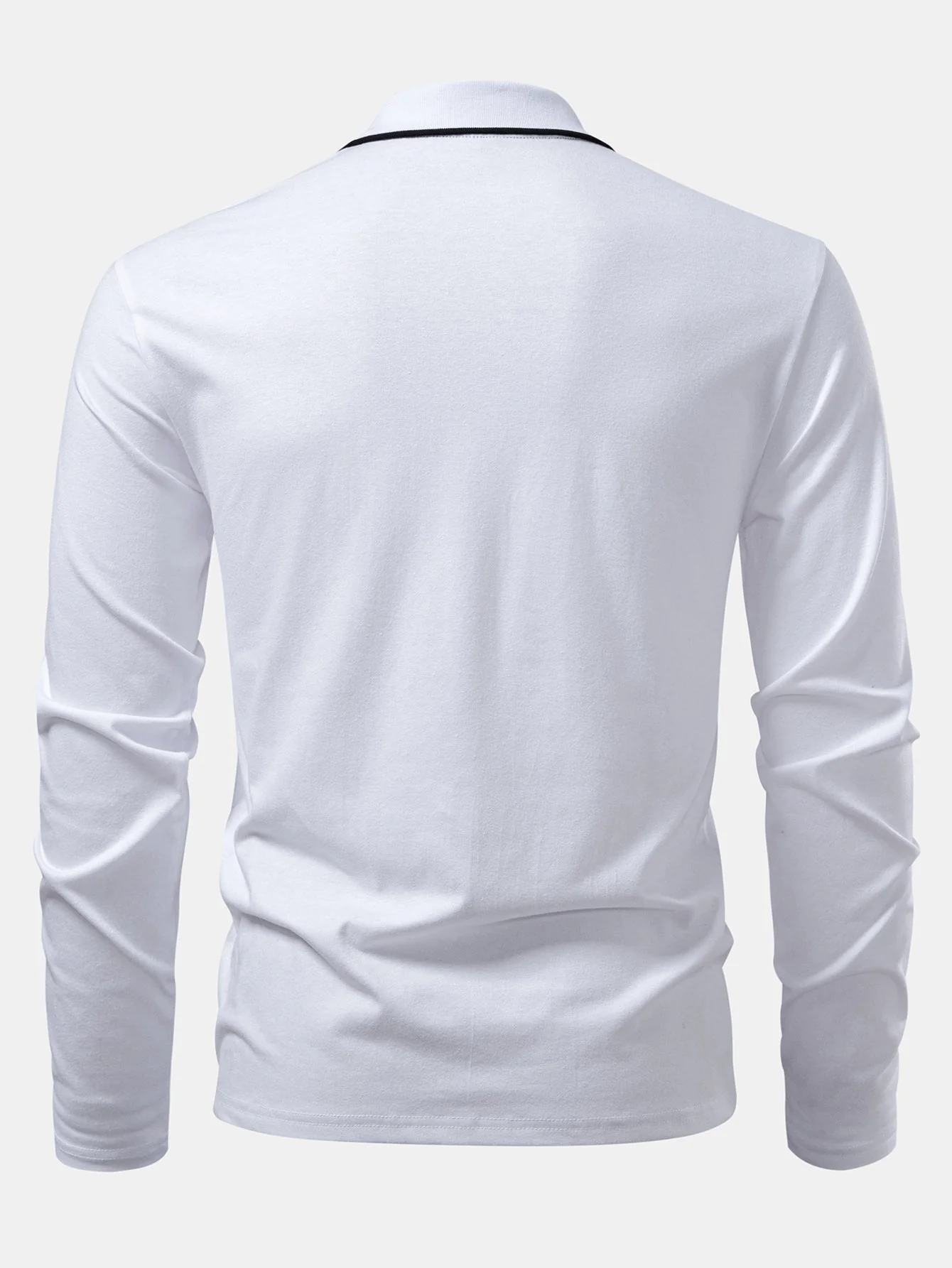 Mason | Long Sleeved Contrast Polo Shirt With Pocket - Image 12