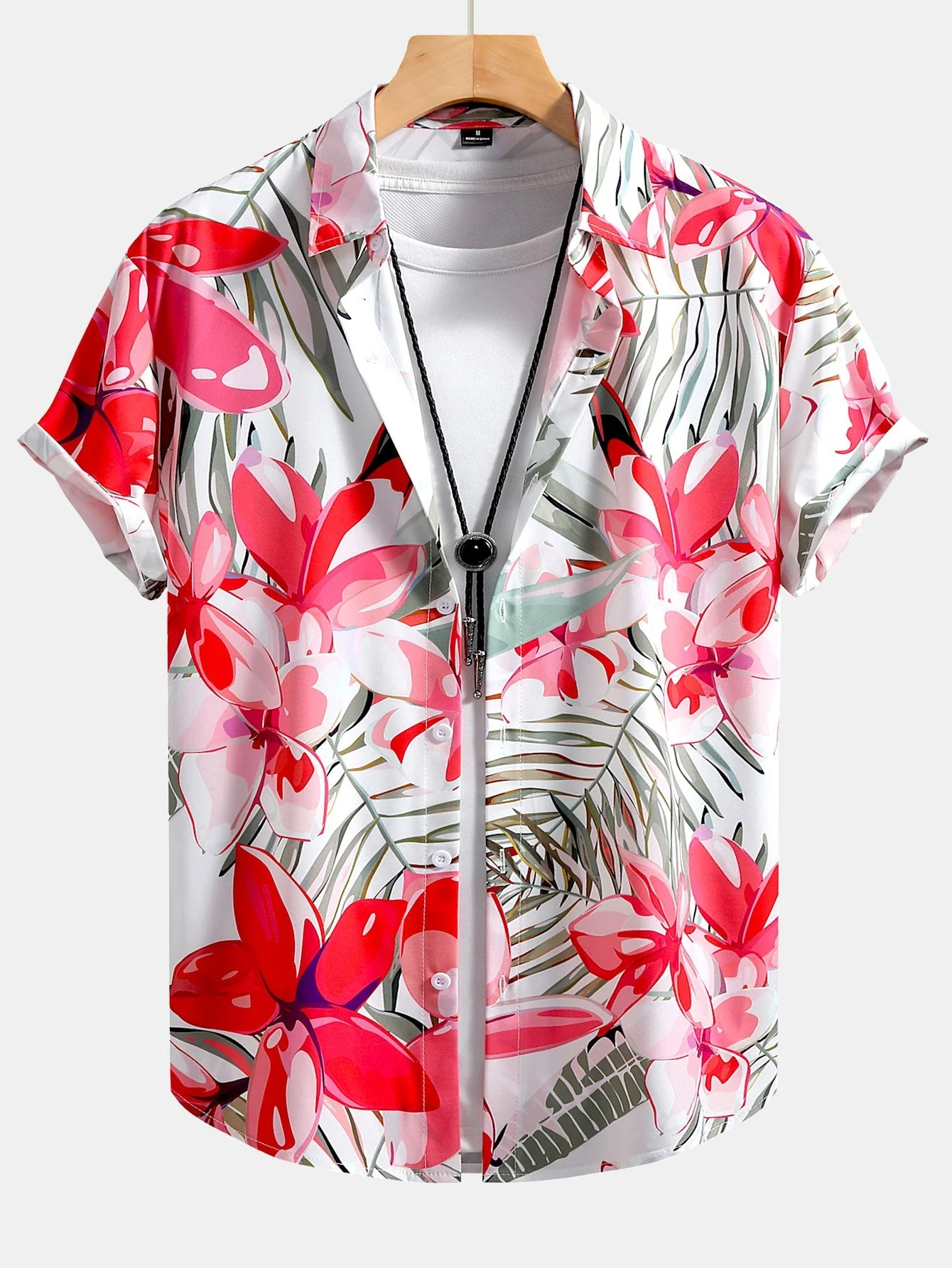 Melchor® | Flower Plants Print Button Up Shirt & Swim Shorts - Image 2