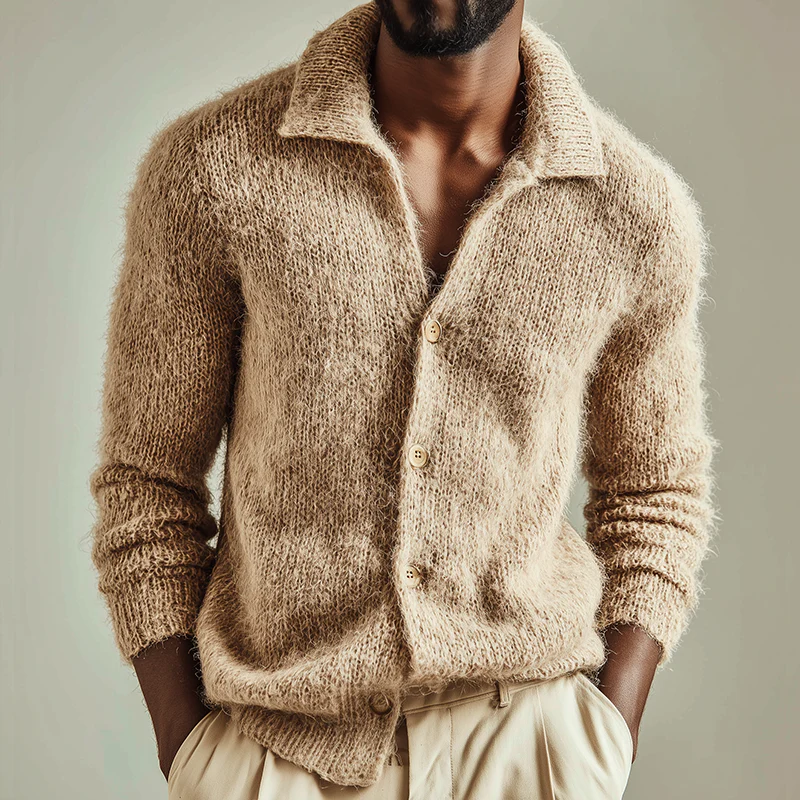 Men's Retro Casalnitted Lapel Sweater Cardigan